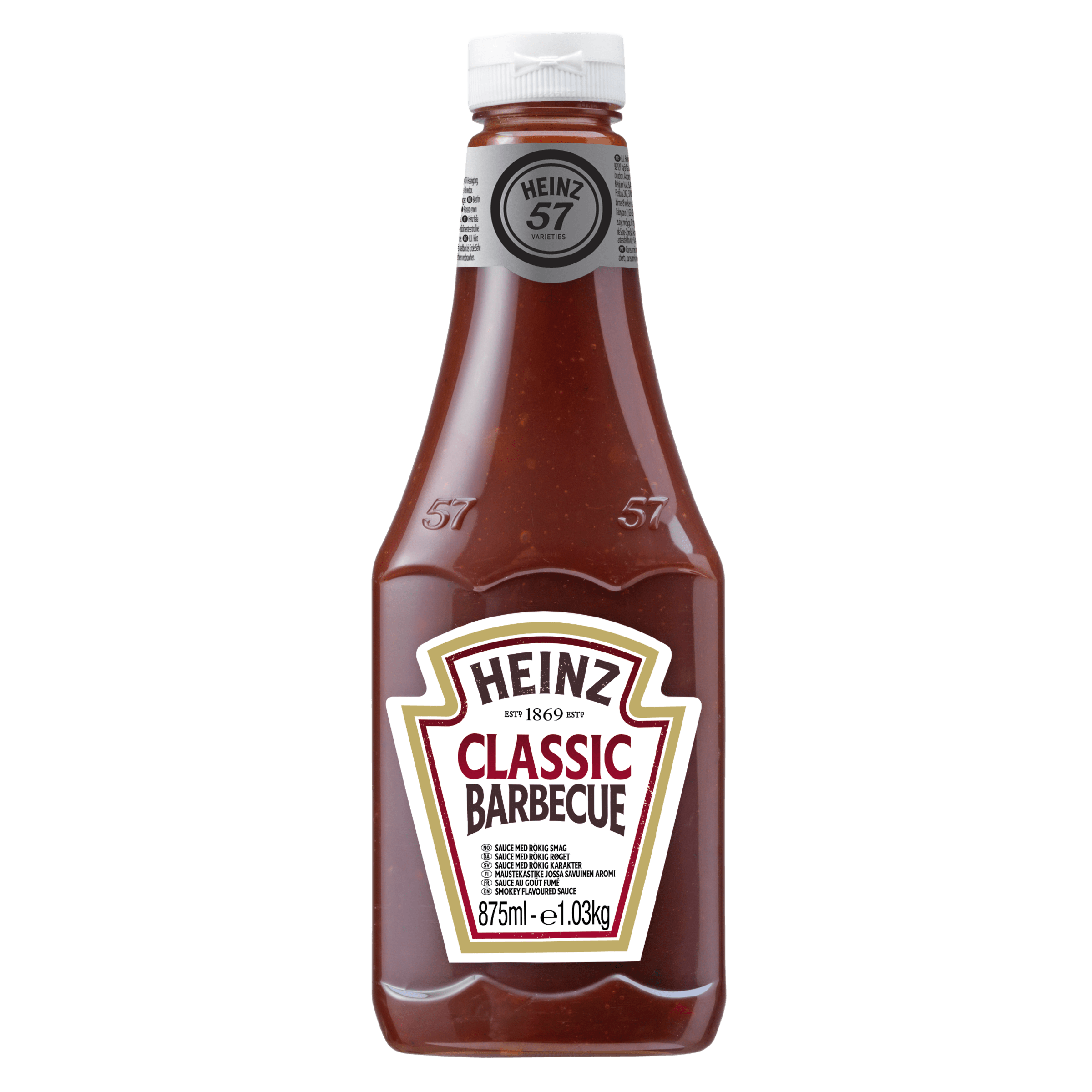 heinz classic barbecue 875ml bottom up+A6