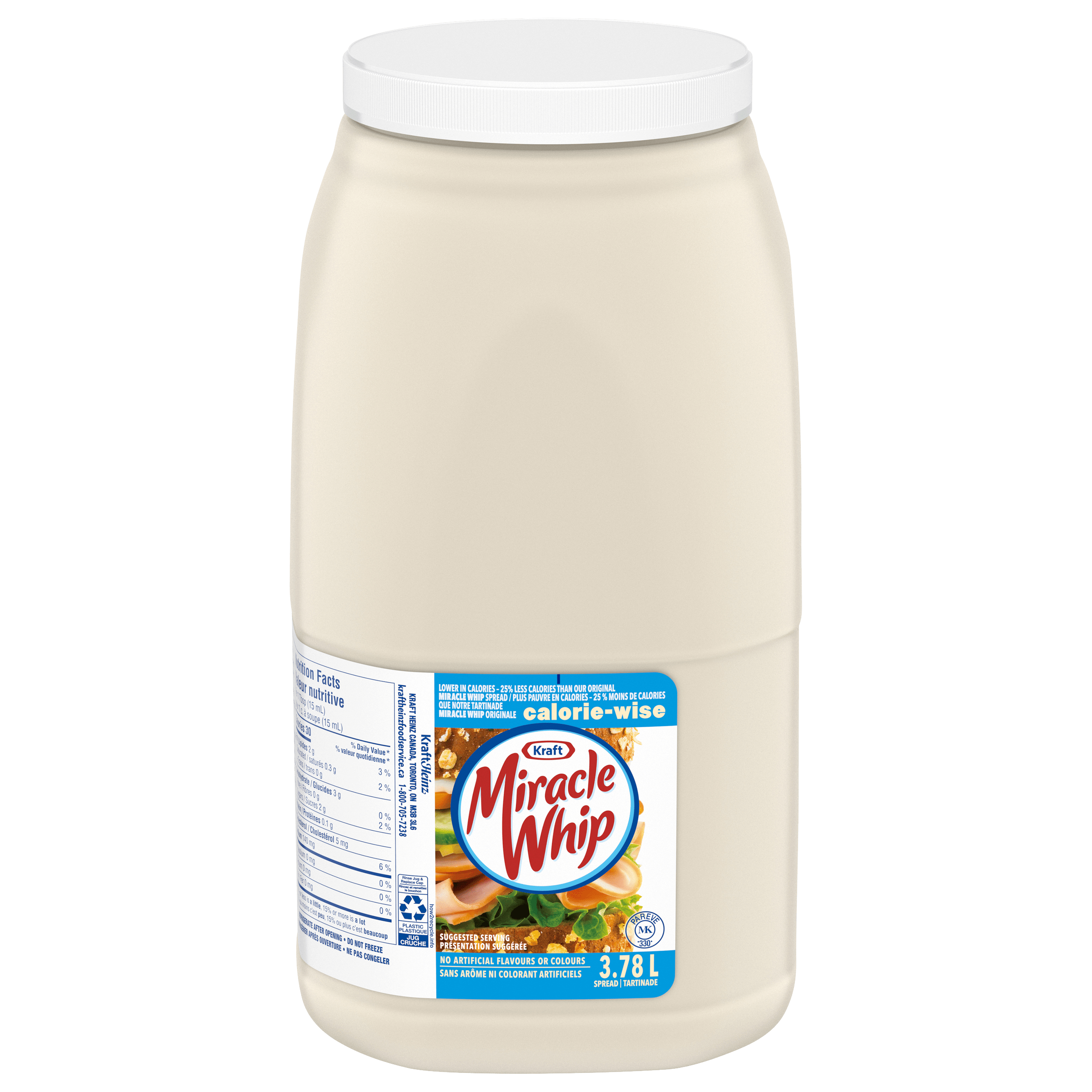 Kraft Calorie-Wise Miracle Whip (2 x 3.78 L Jug)