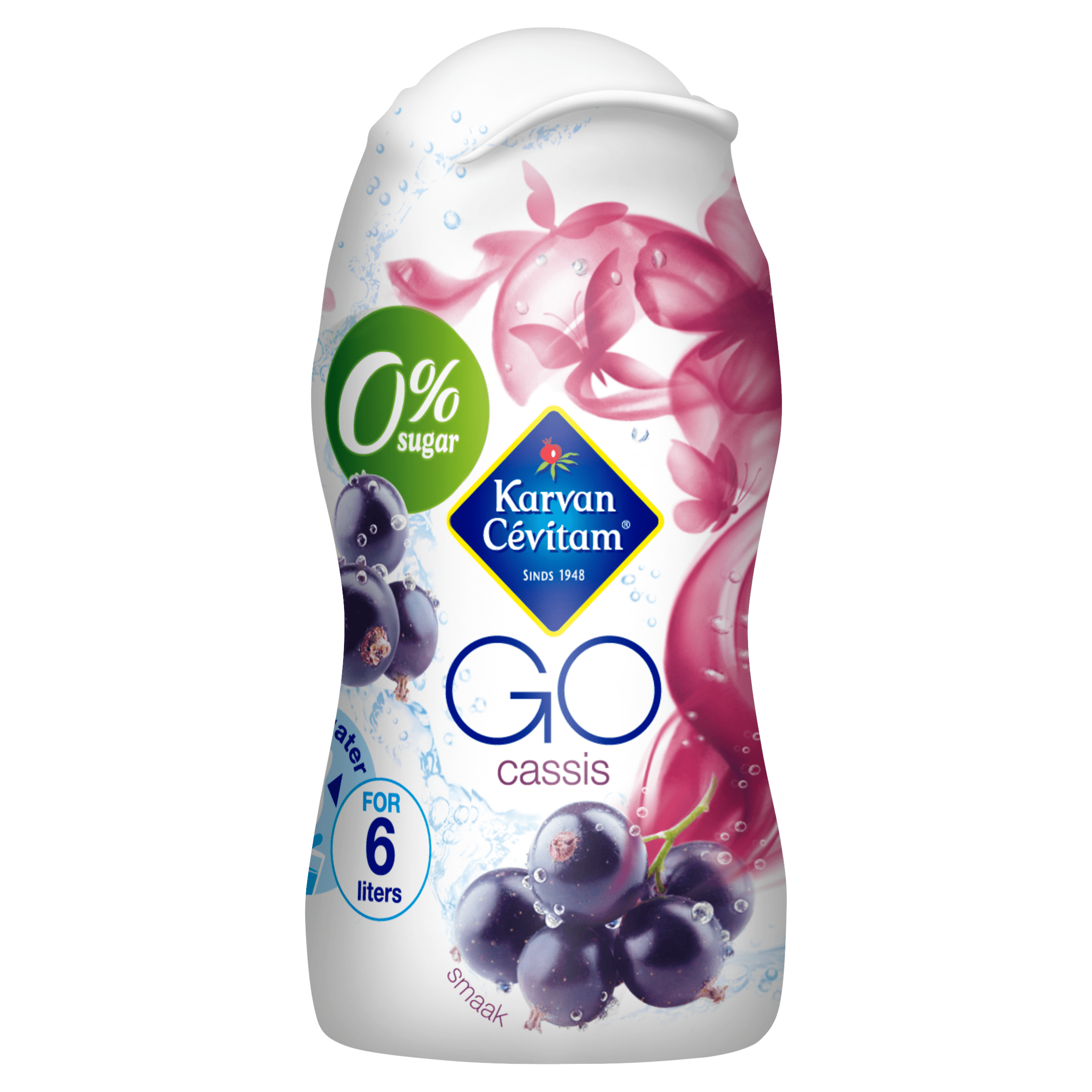 GO Cassis Limonadesiroop 48 ml Fles
