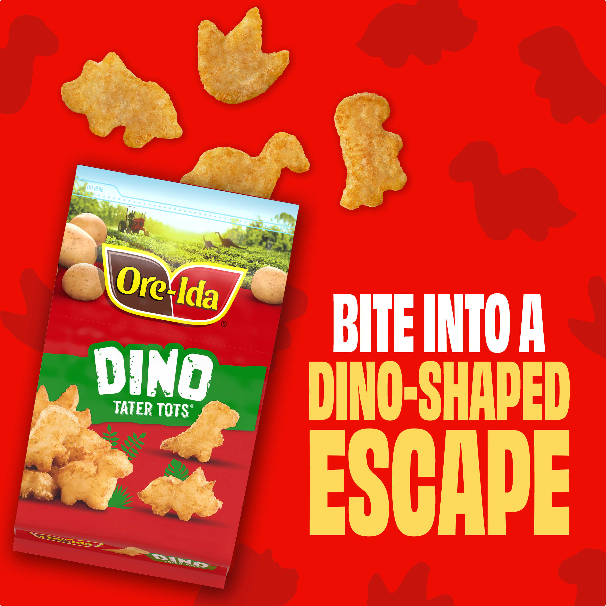 Dino Shaped Tater Tots Seasoned Shredded Potatoes