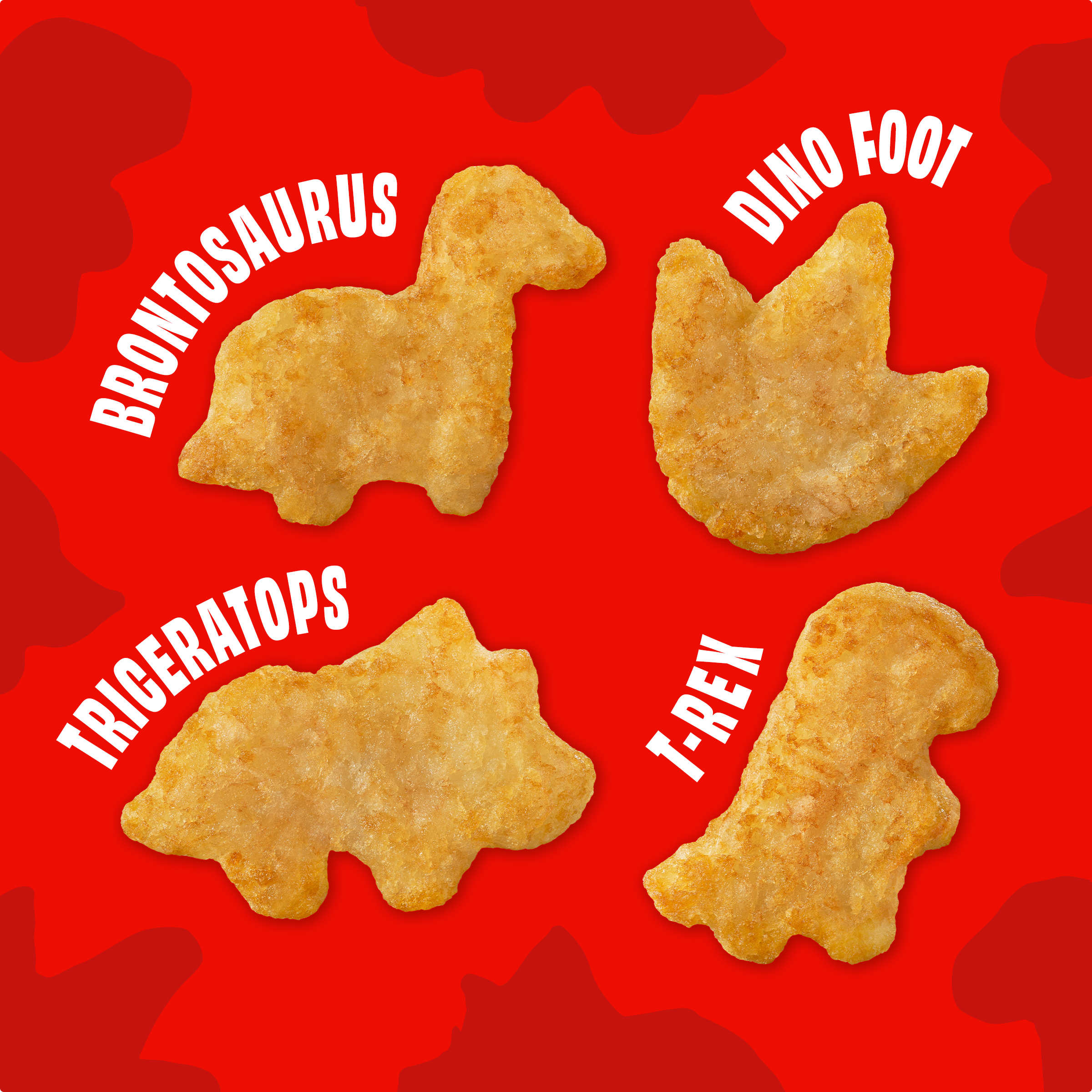 Dino Shaped Tater Tots Seasoned Shredded Potatoes