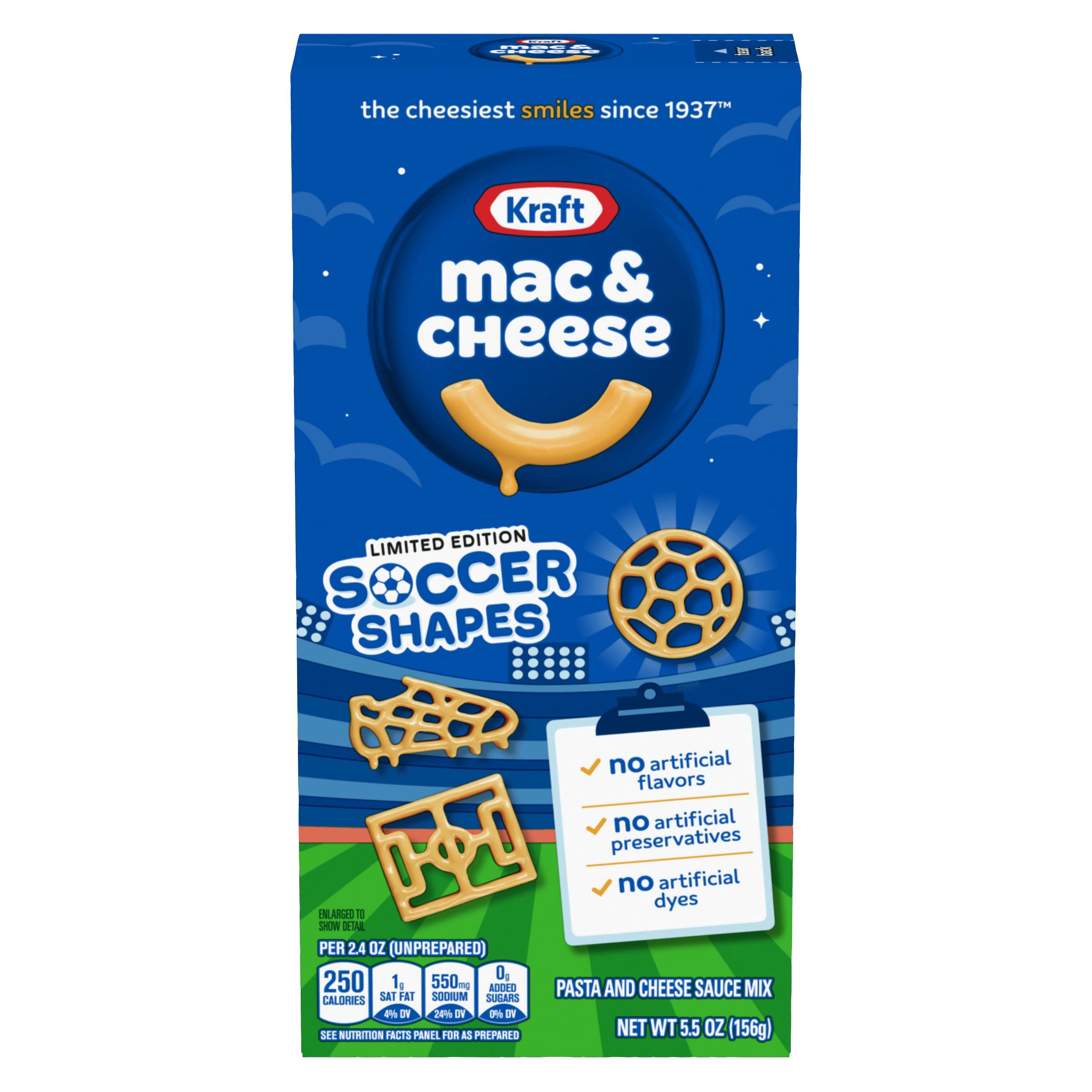 Mac & Cheese Macaroni and Cheese Dinner with Soccer Pasta Shapes