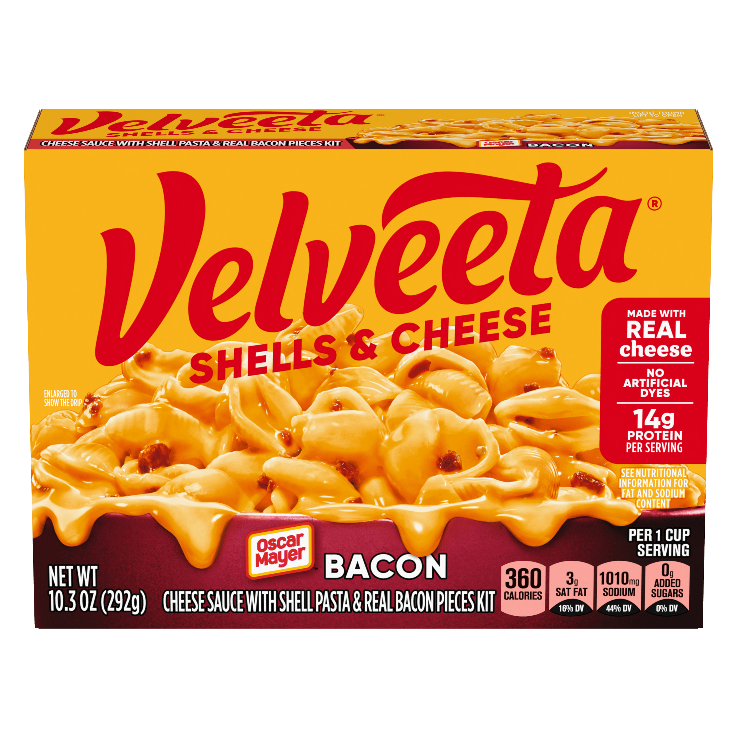 Shells & Cheese with Bacon, Shell Pasta & Cheese Sauce Meal