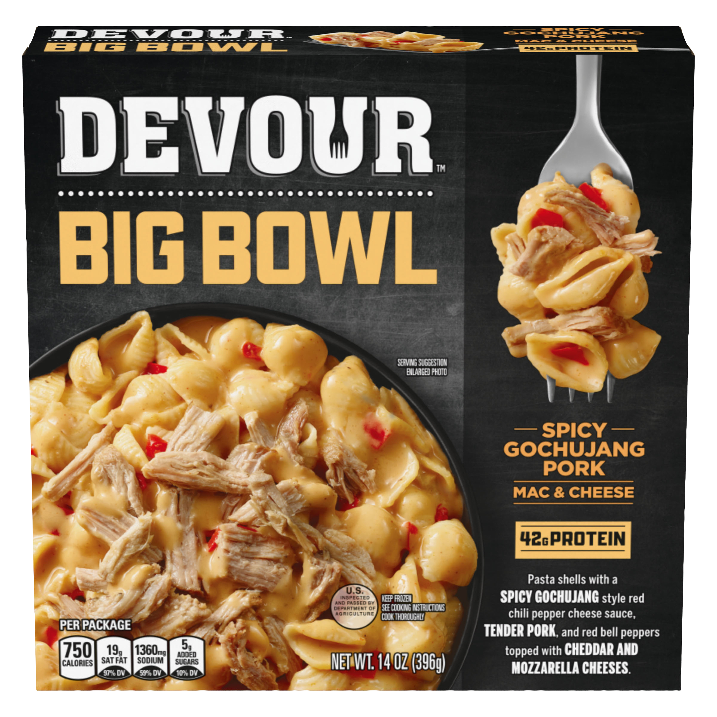 Big Bowl Spicy Gochujang Pork Mac & Cheese