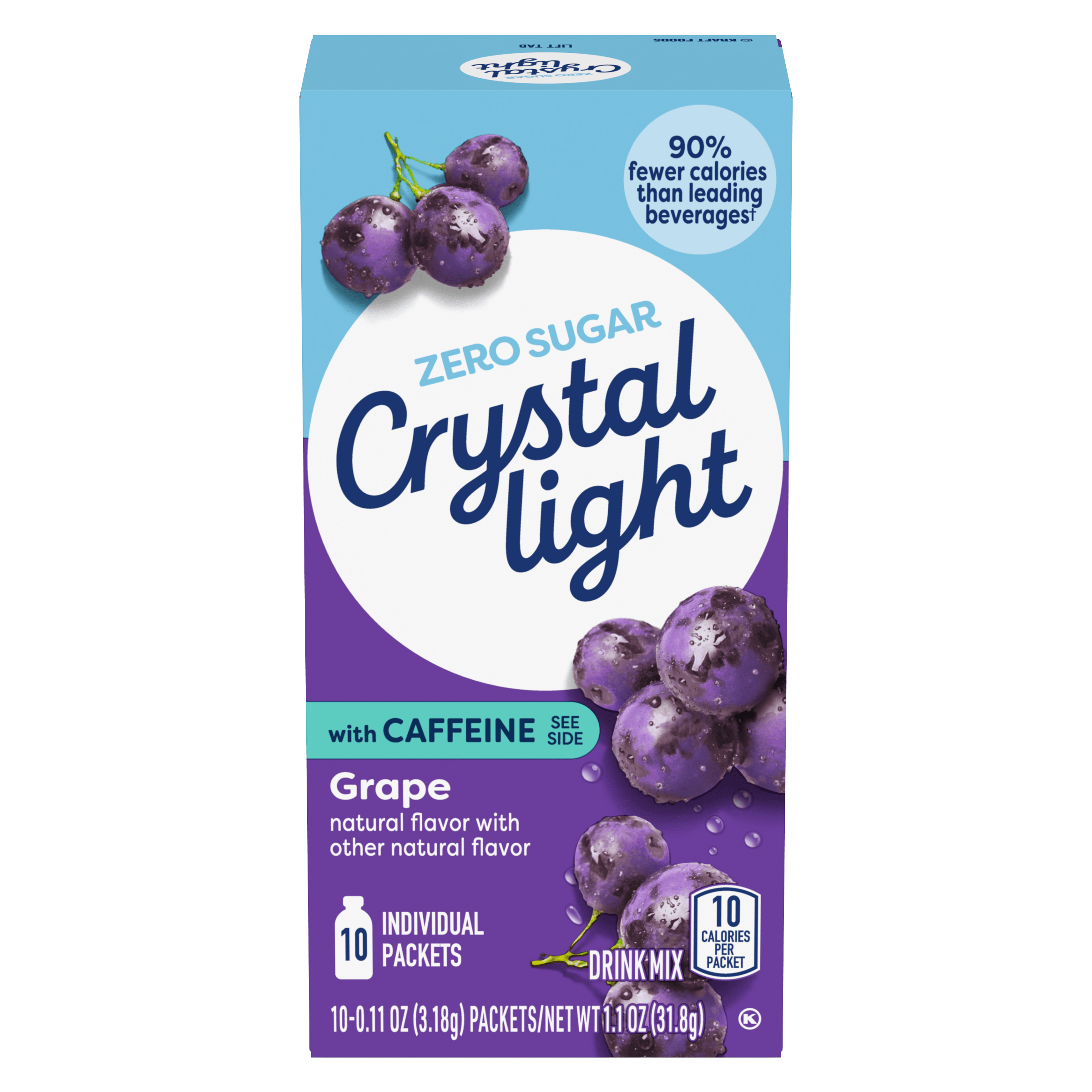 Grape Naturally Flavored Powdered Drink Mix with Caffeine