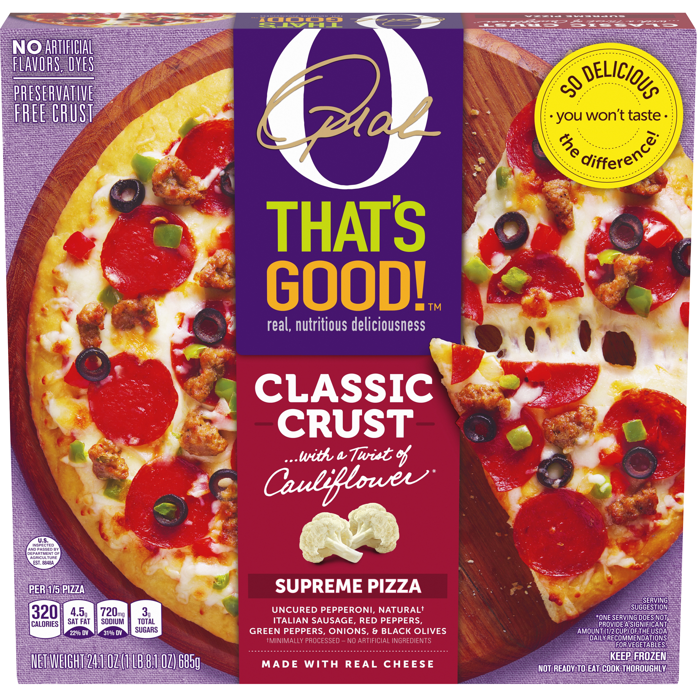Supreme Frozen Pizza with Cauliflower Classic Crust