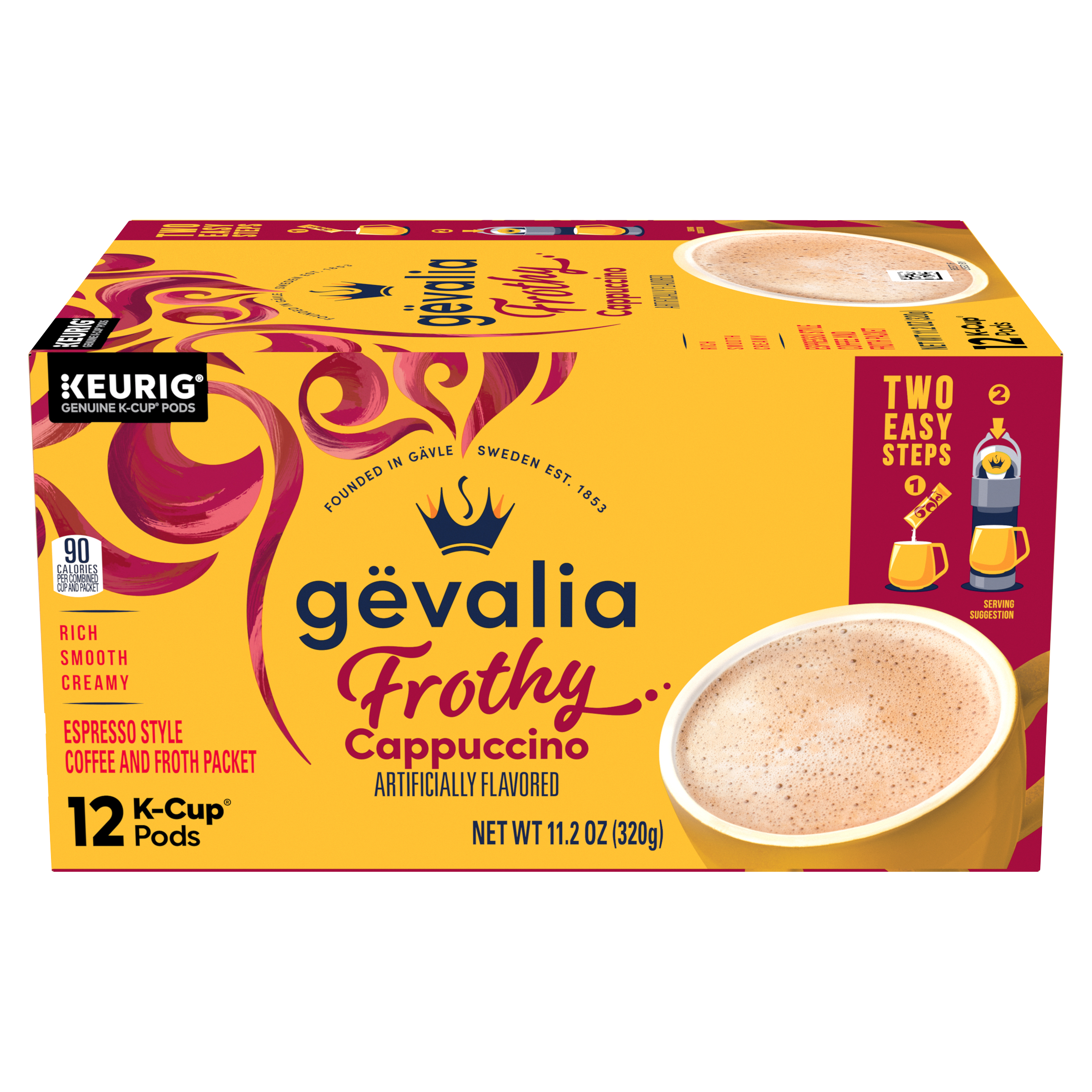 Frothy 2-Step Cappuccino Espresso Style K‐Cup® Coffee Pods & Froth