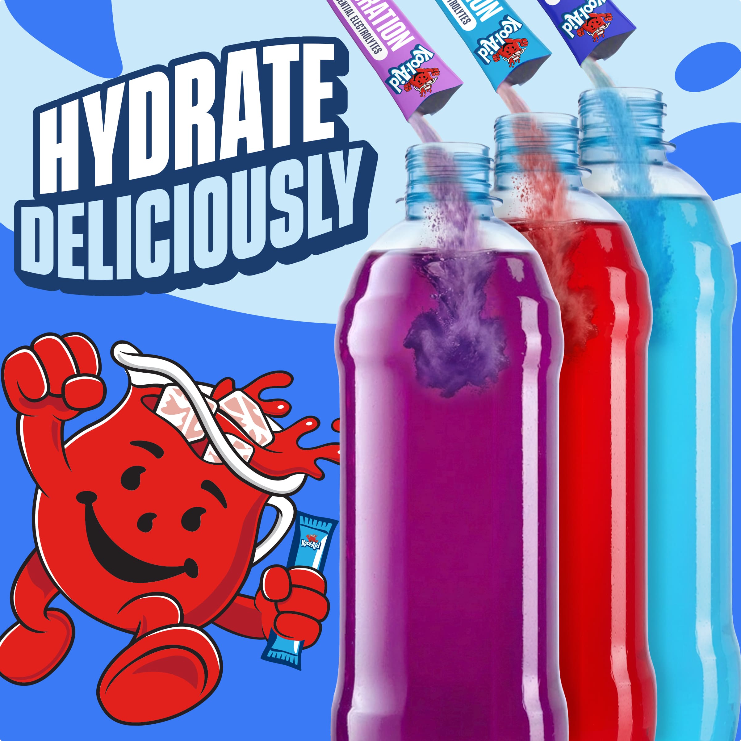 Hydration Grape, Tropical Punch & Blue Raspberry Lemonade Artifically Flavored Drink Mix Variety Pack
