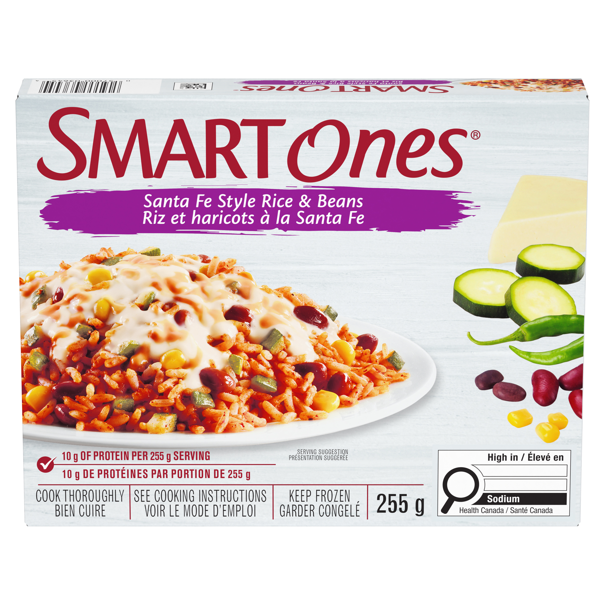 Santa Fe Style Rice & Beans Frozen Meal, For Easy Portion-Controlled Dinner, No Artificial Colours, Flavours Or Sweeteners