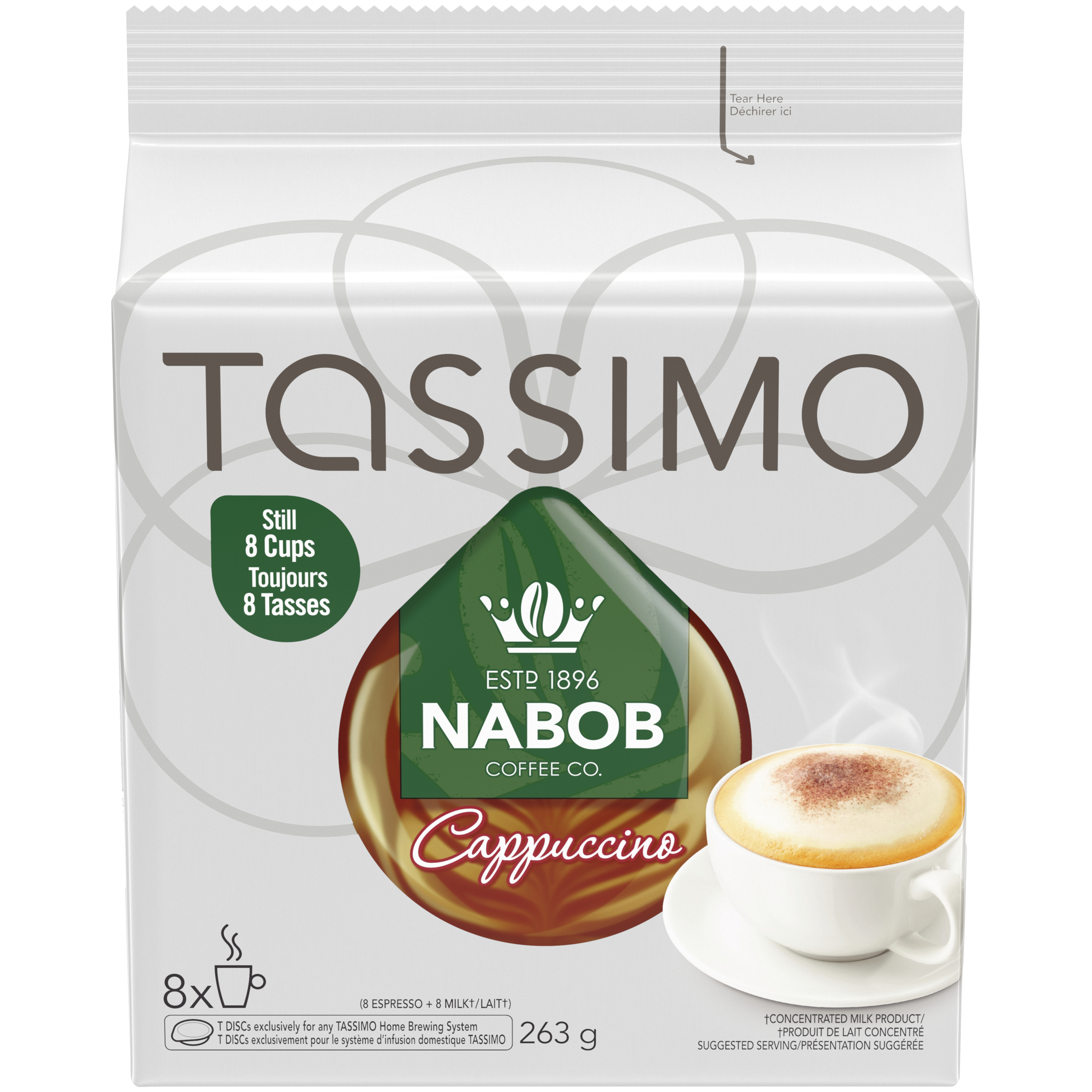 Disques individuels T DISC de café de cappuccino Nabob