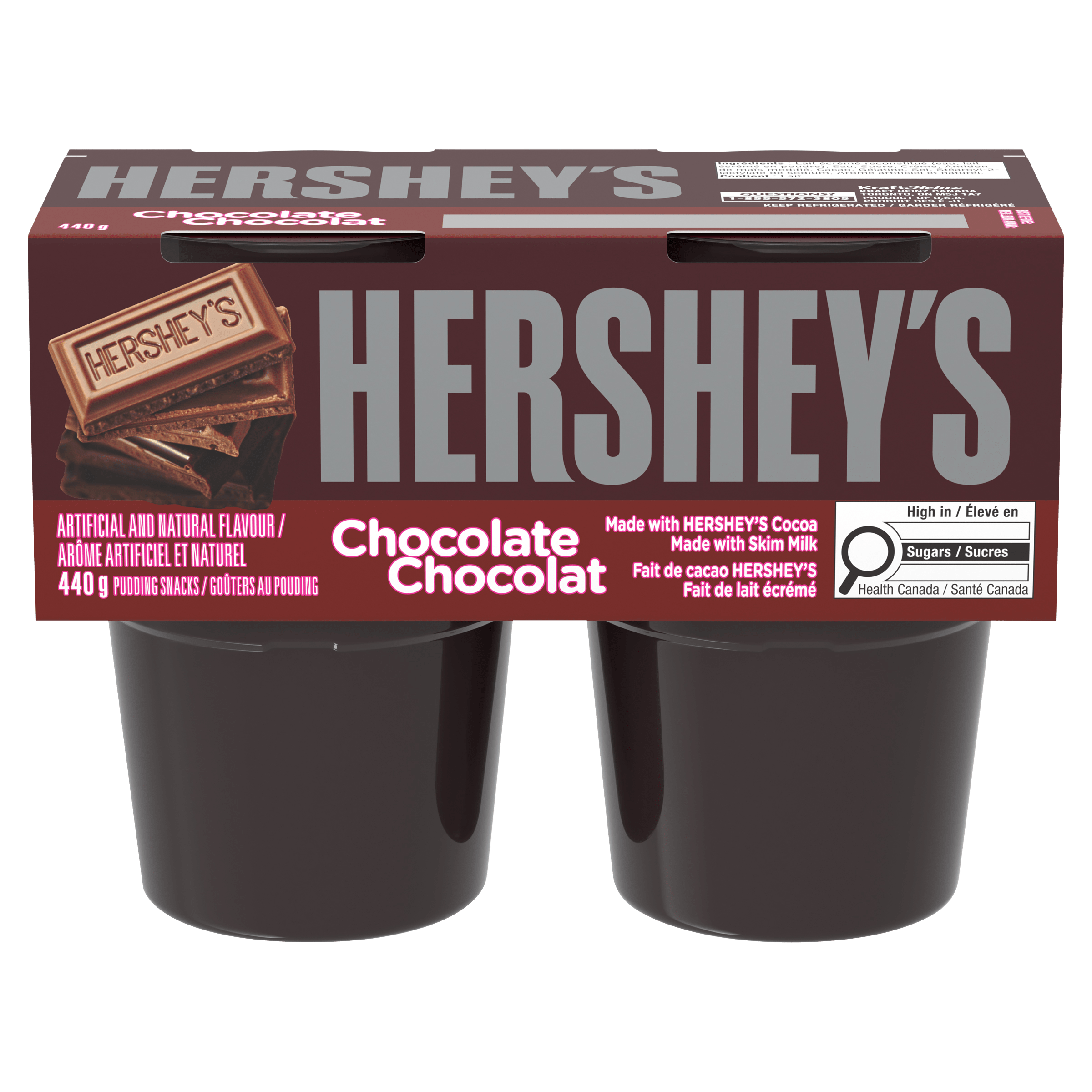 Goûters au pouding réfrigérés Chocolat