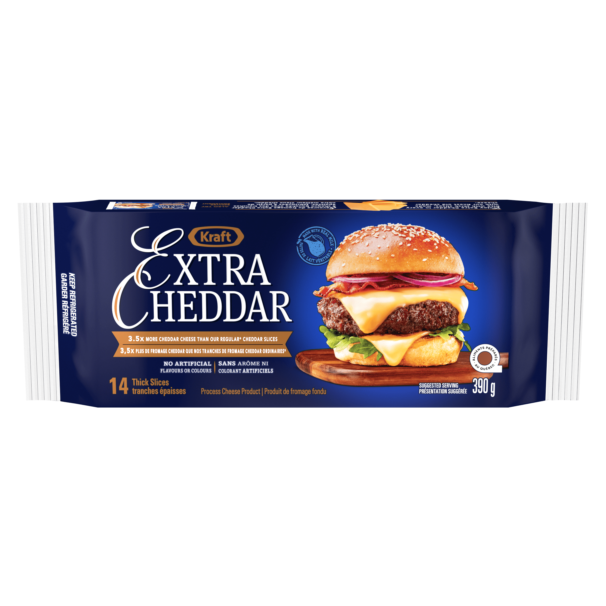 Extra Cheddar Process Cheese Product Thick Slices