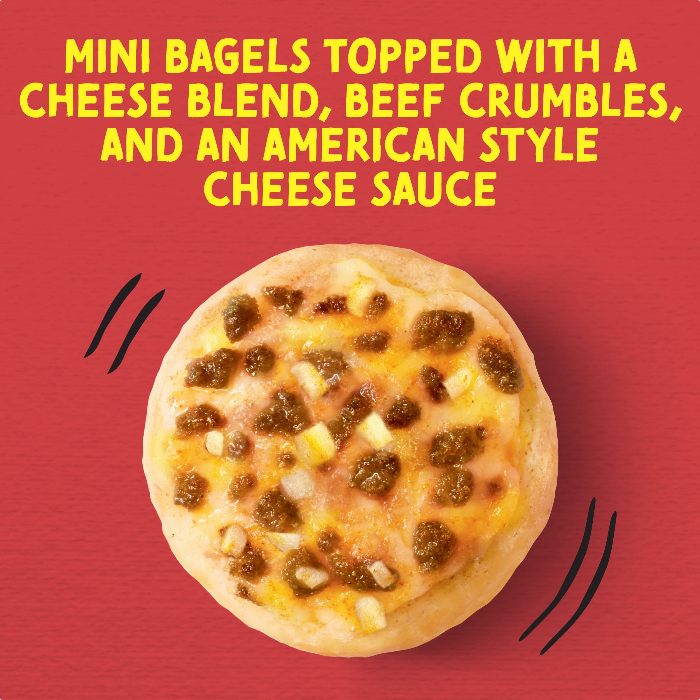 Cheeseburger Mini Bagel Pizza Snacks