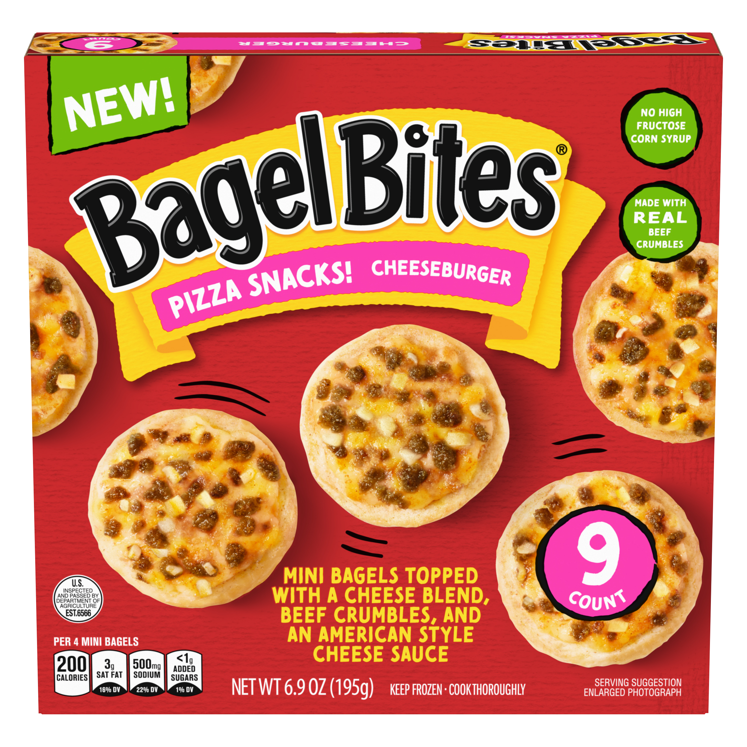 Cheeseburger Mini Bagel Pizza Snacks