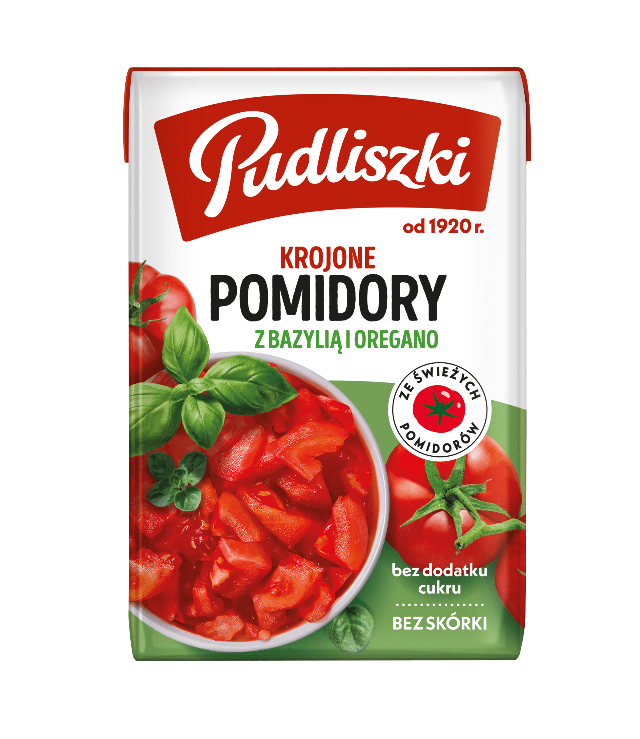 Pomidory krojone z bazylią i oregano 390 g