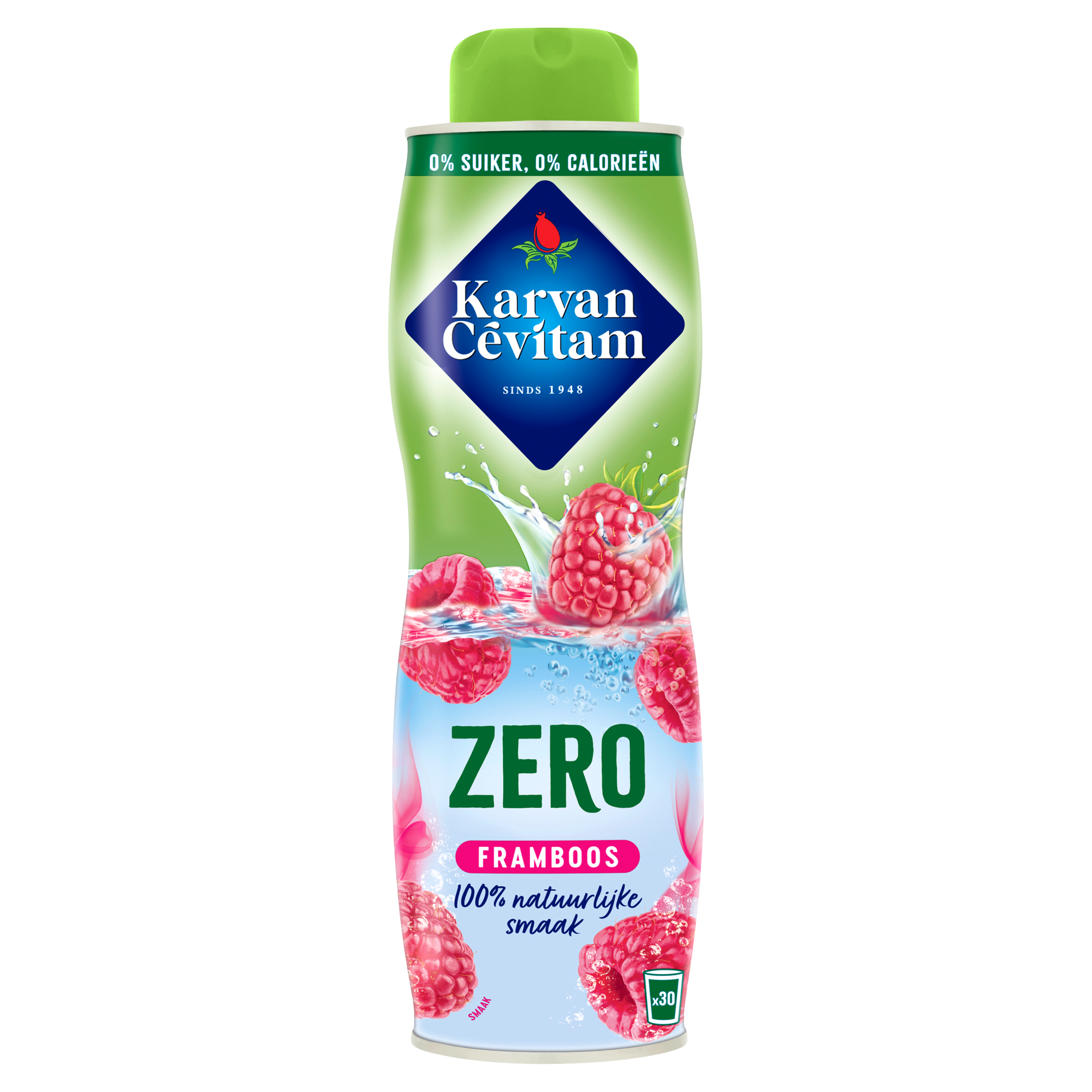 Vruchtenlimonadesiroop Zero Framboos 600 ml Fles