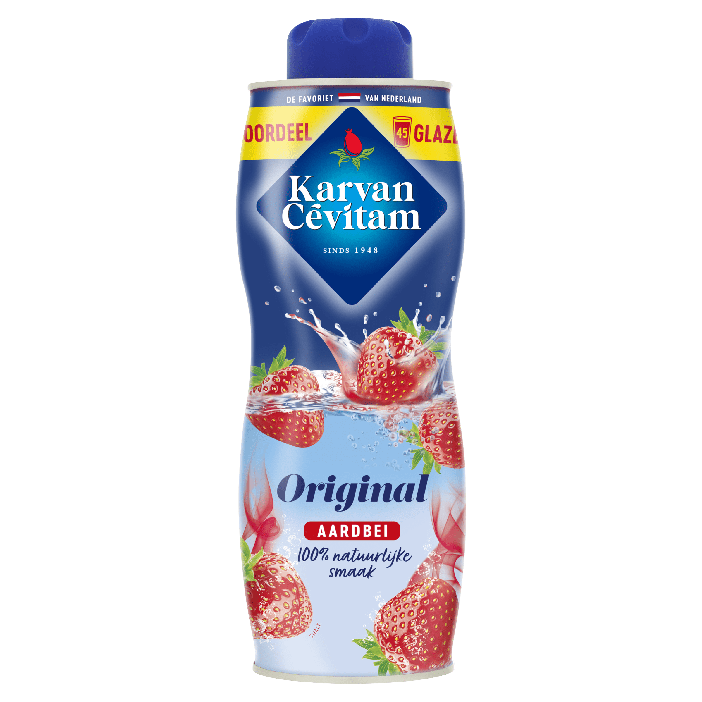 Vruchtenlimonadesiroop Original Aardbei Voordeel 900 ml Fles