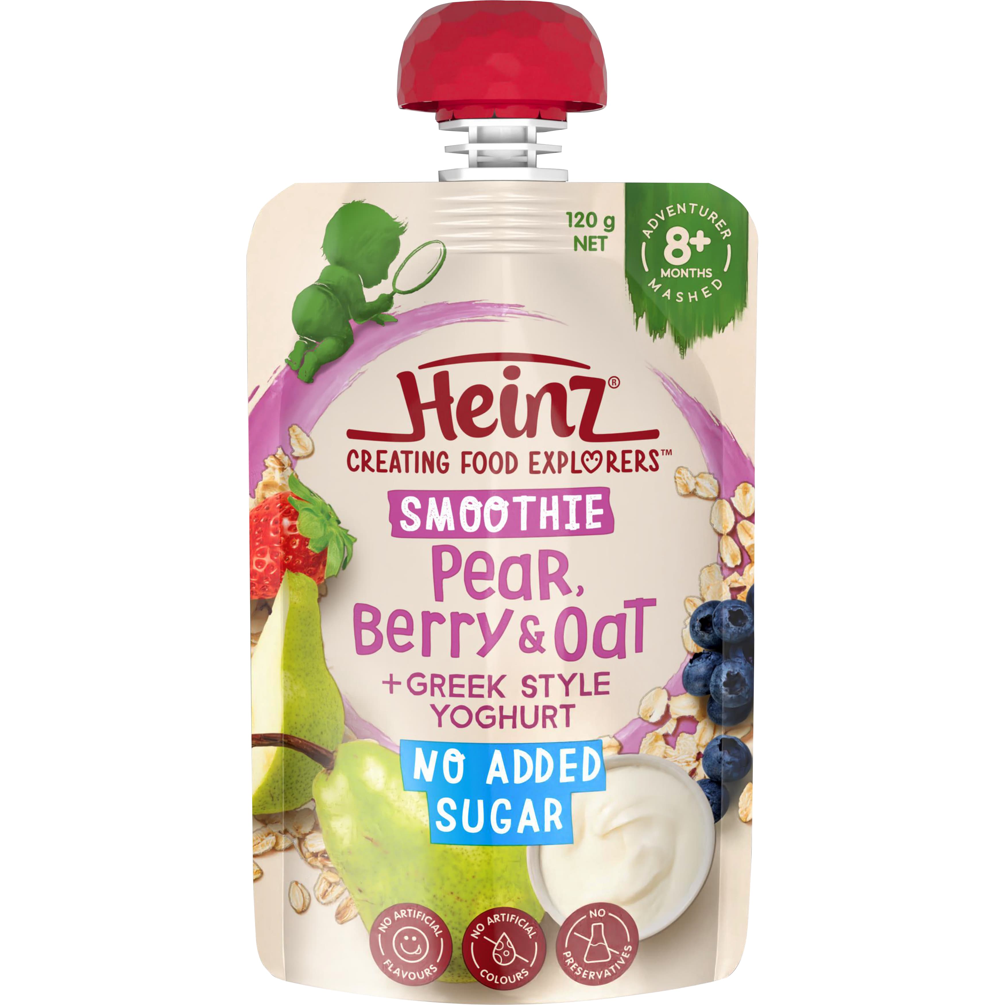 Heinz® Smoothie Pear, Berry & Oat + Greek Style Yoghurt 8+ months 120g