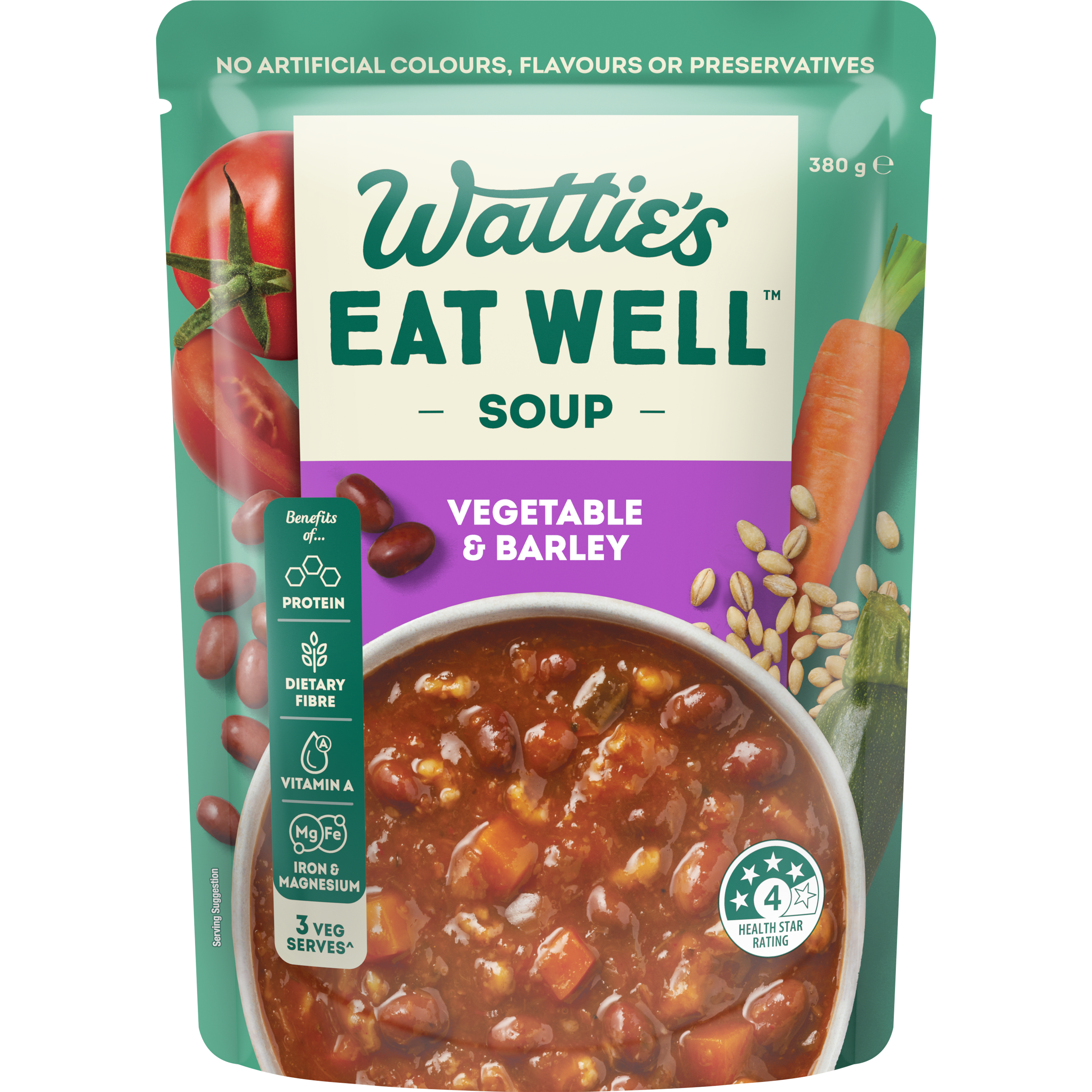 Wattie's Eat Well® Vegetable & Barley Soup 380g