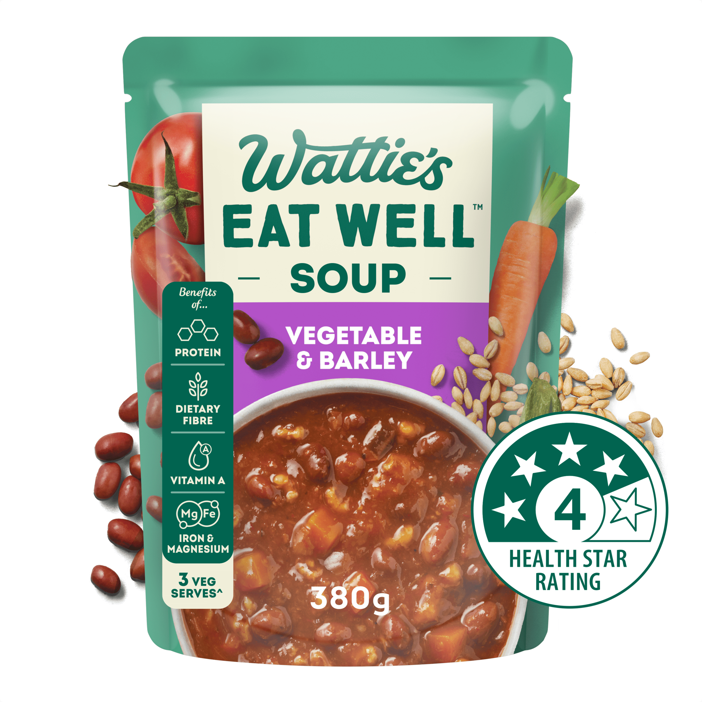 Wattie's Eat Well® Vegetable & Barley Soup 380g
