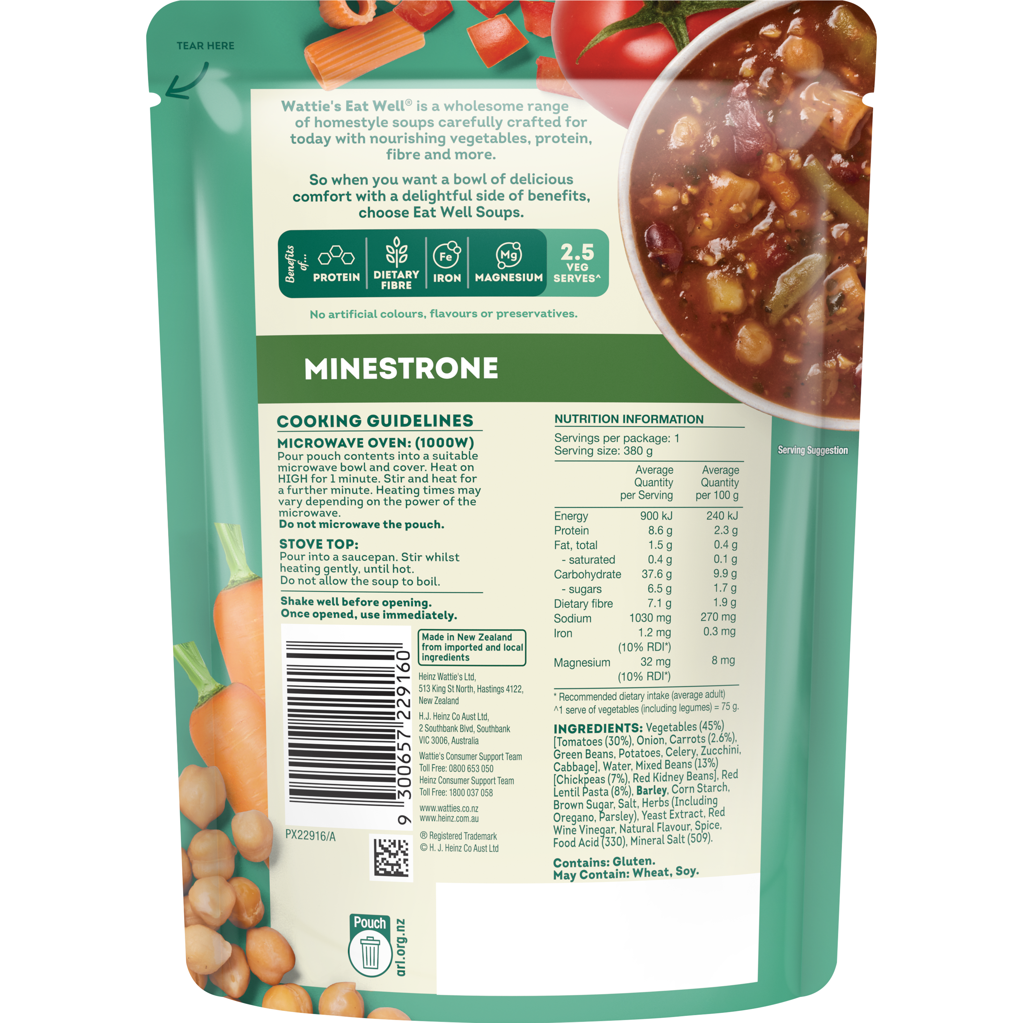 Wattie's Eat Well® Minestrone Soup 380g