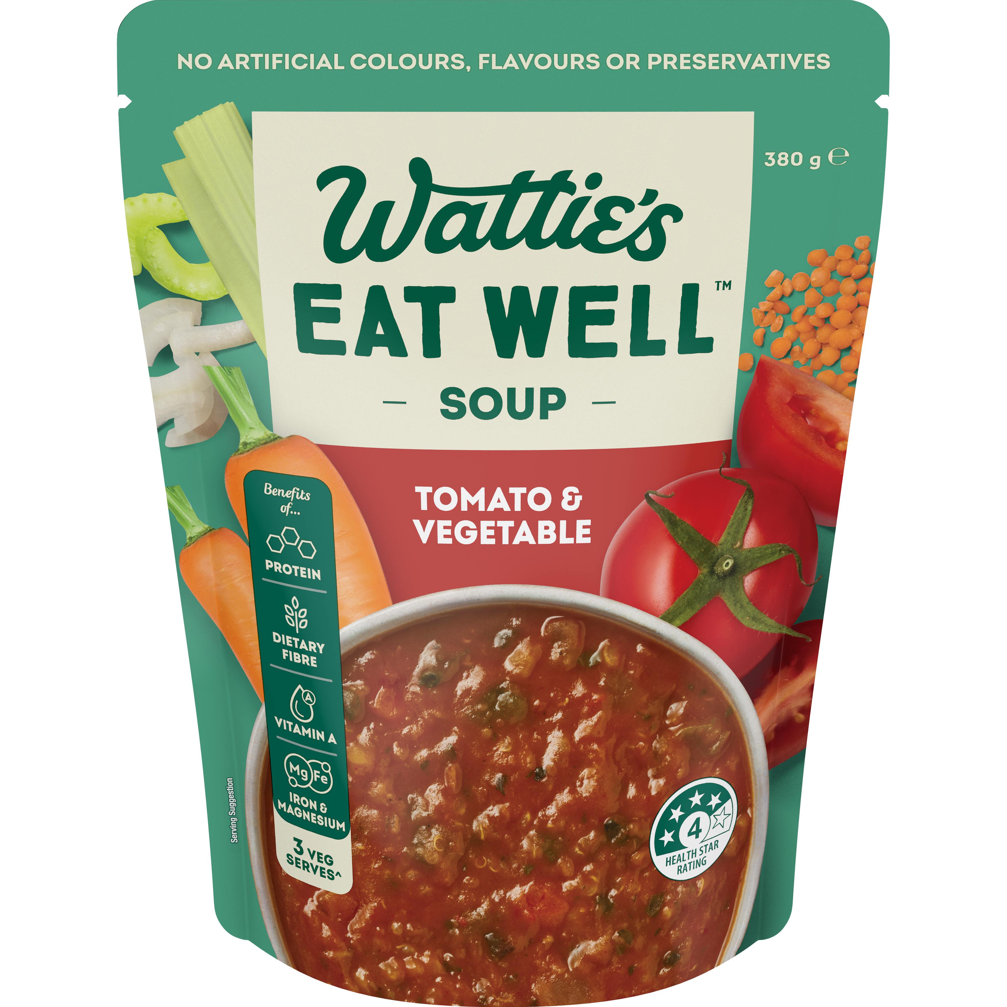 Wattie's Eat Well® Tomato & Vegetable Soup 380g