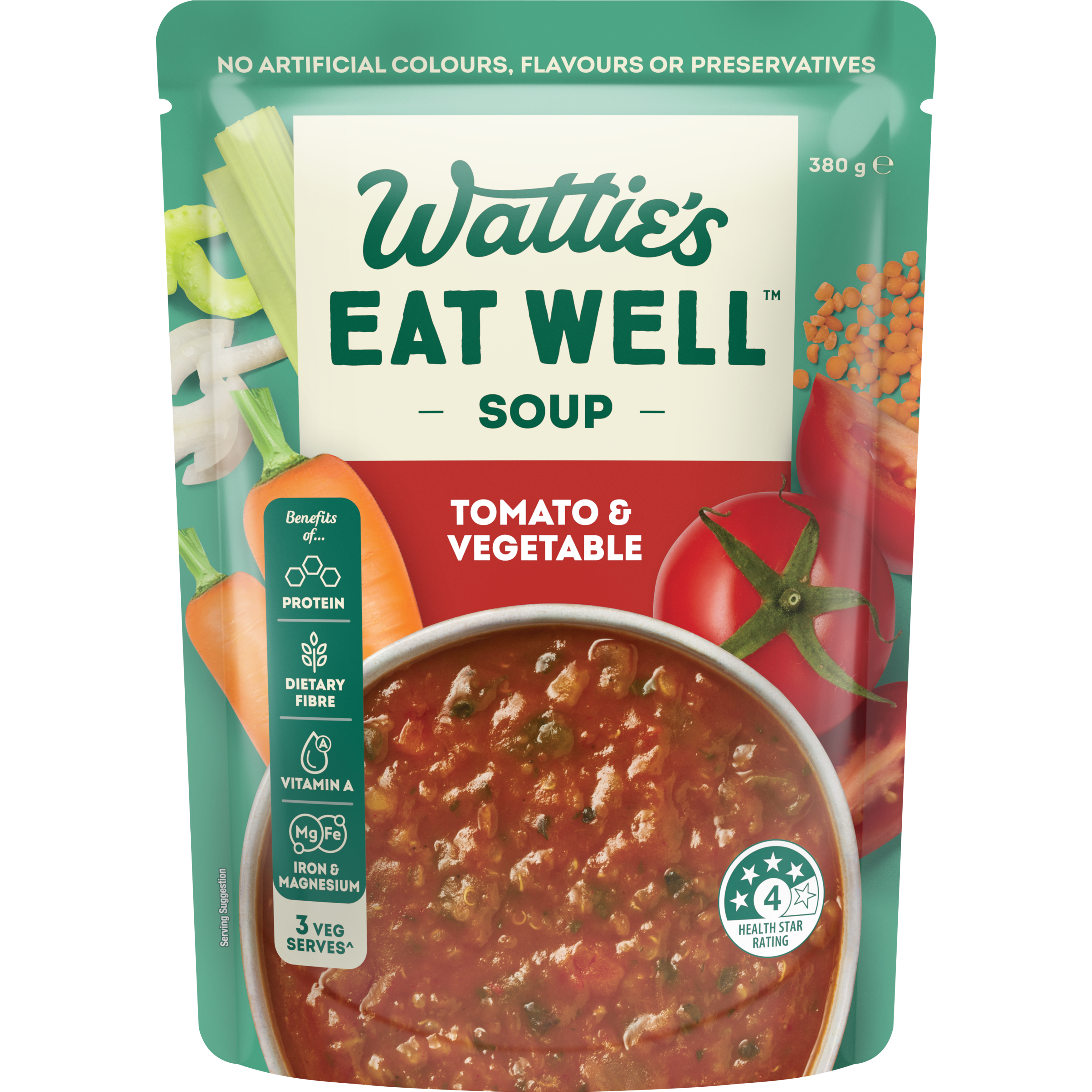 Wattie's Eat Well® Tomato & Vegetable Soup 380g