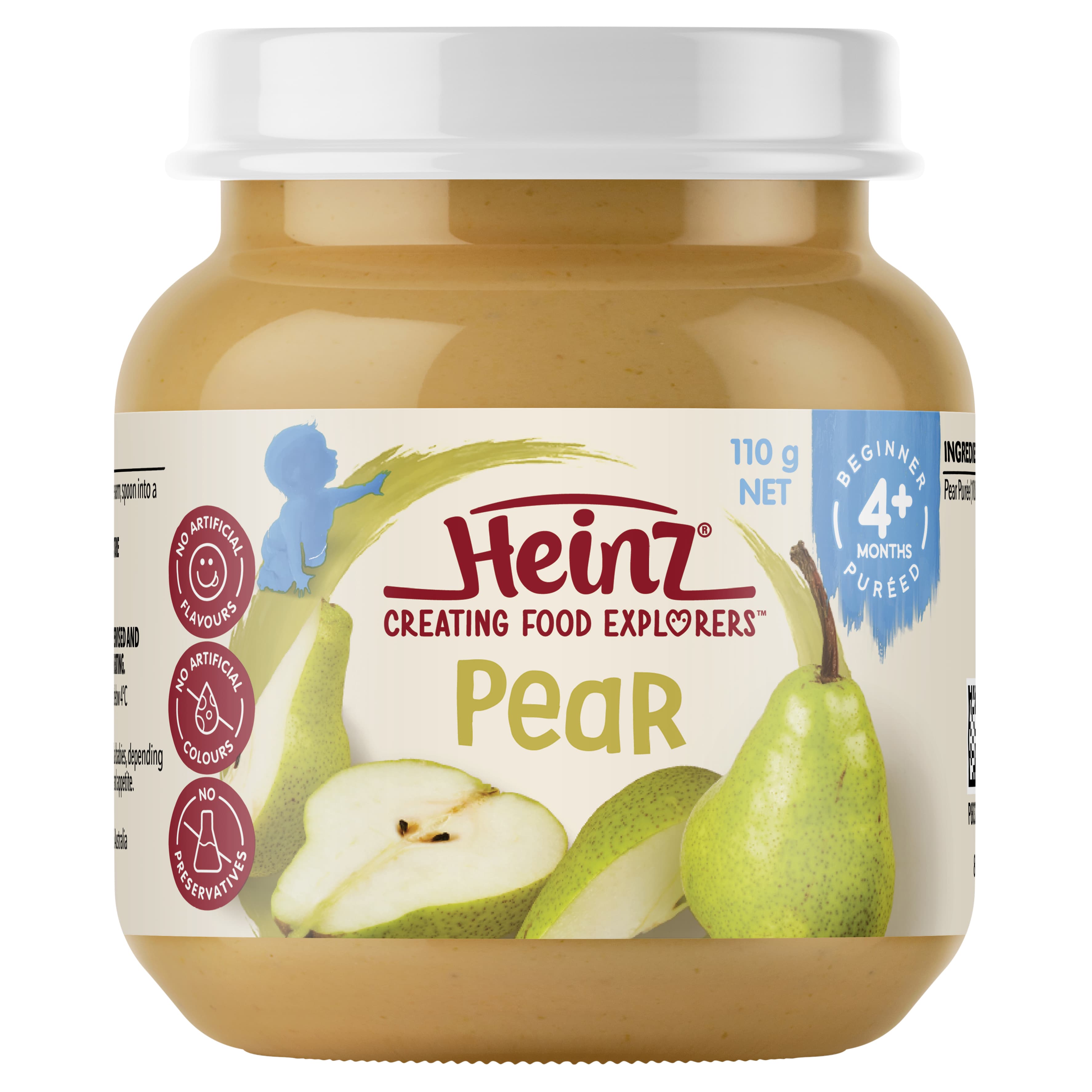 Heinz® Pear Baby Food Jar 4+ months 110g