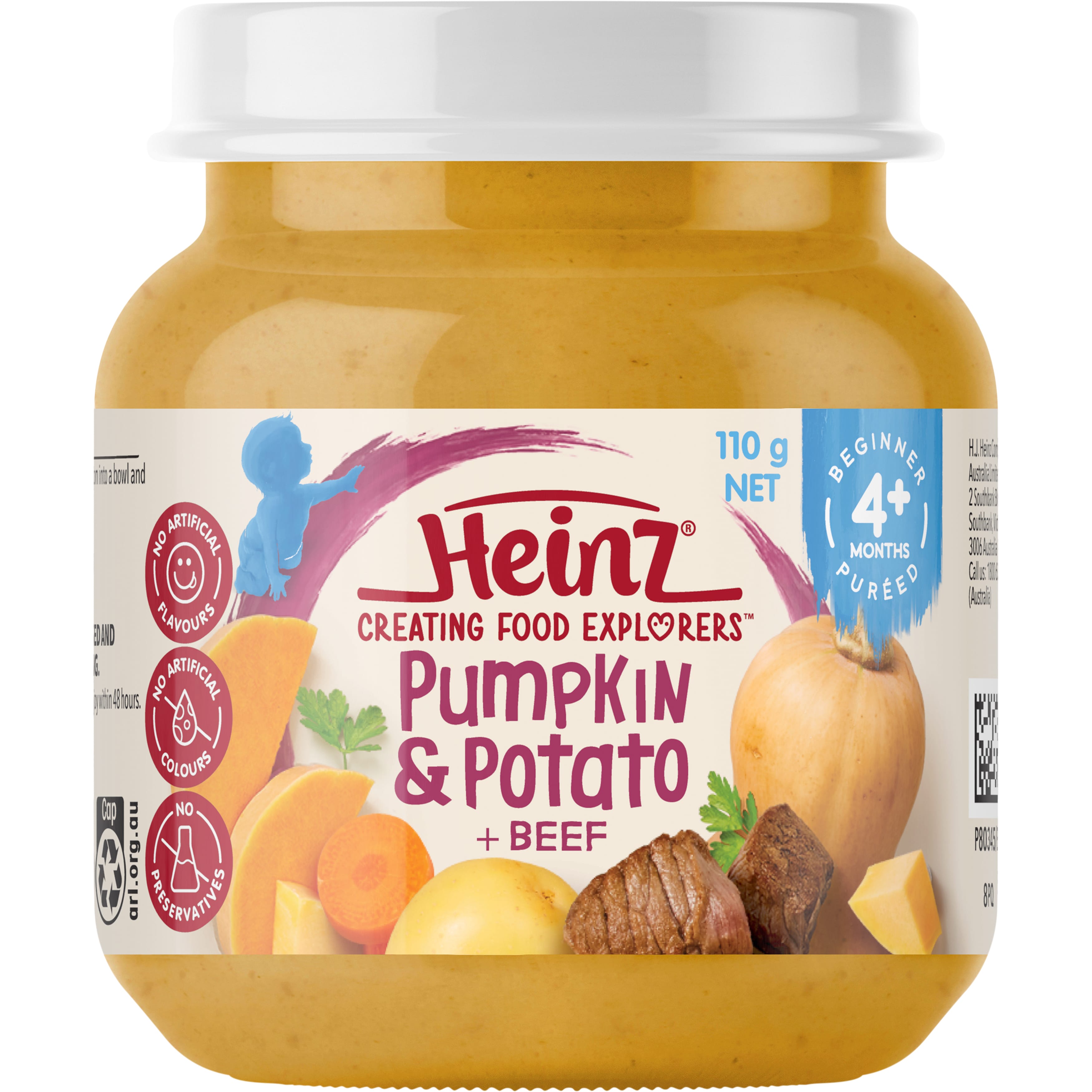 Heinz® Pumpkin & Potato + Beef Baby 4+ months 110g