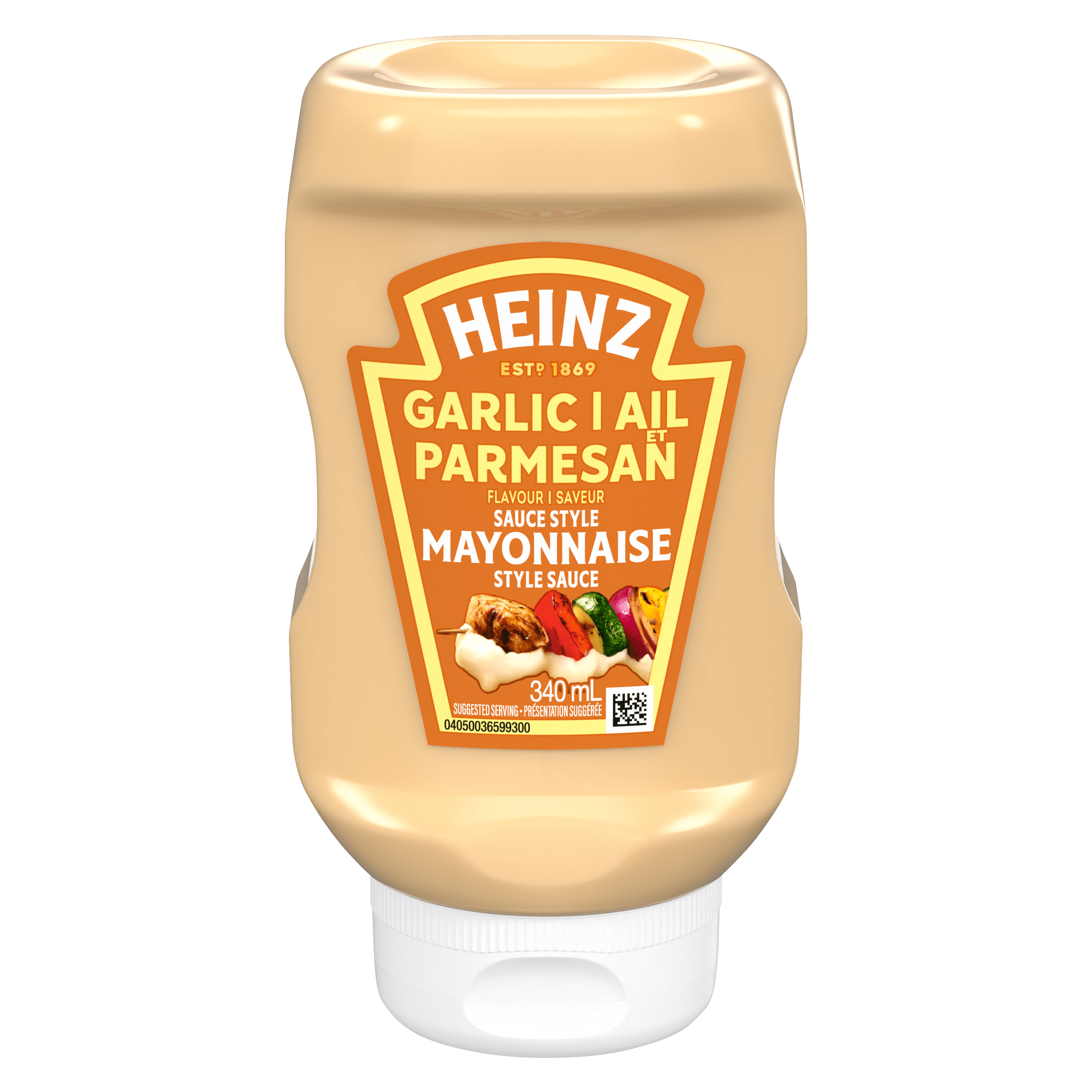 Sauce style mayonnaise à la saveur d'ail et de parmesan