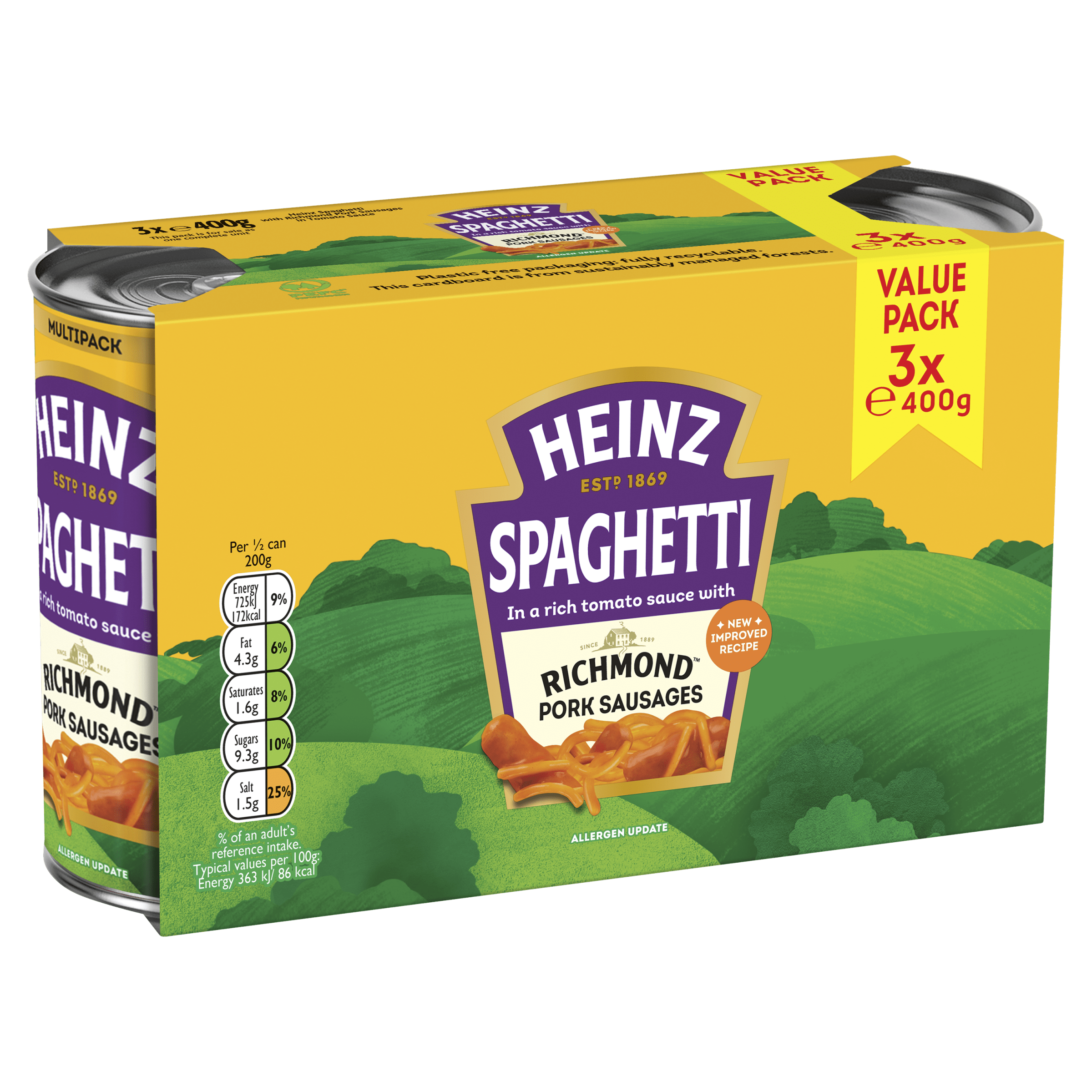 Spaghetti with Pork Sausages 3 Pack