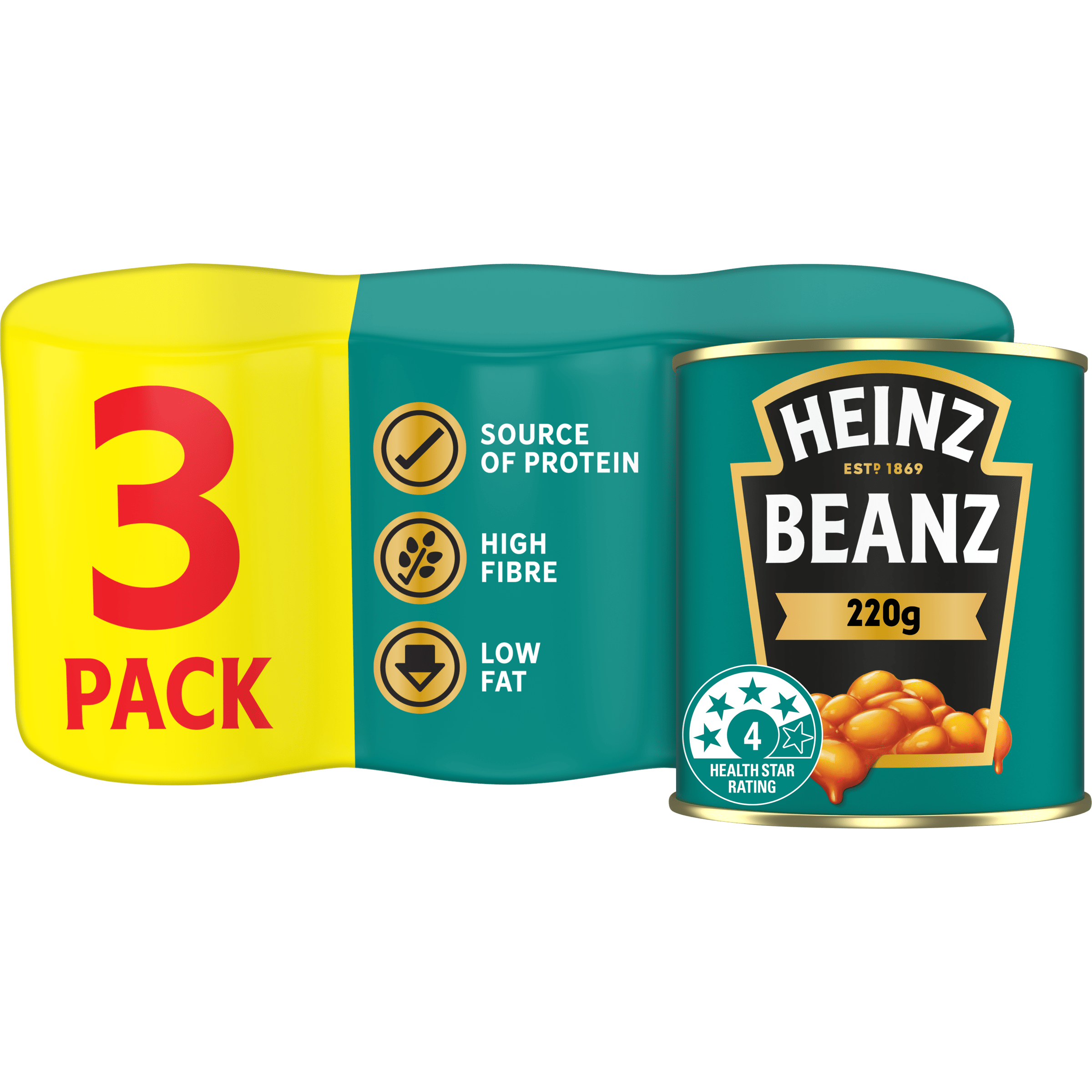 Heinz® Beanz in a Rich Tomato Sauce 3 Pack 3 x 220g