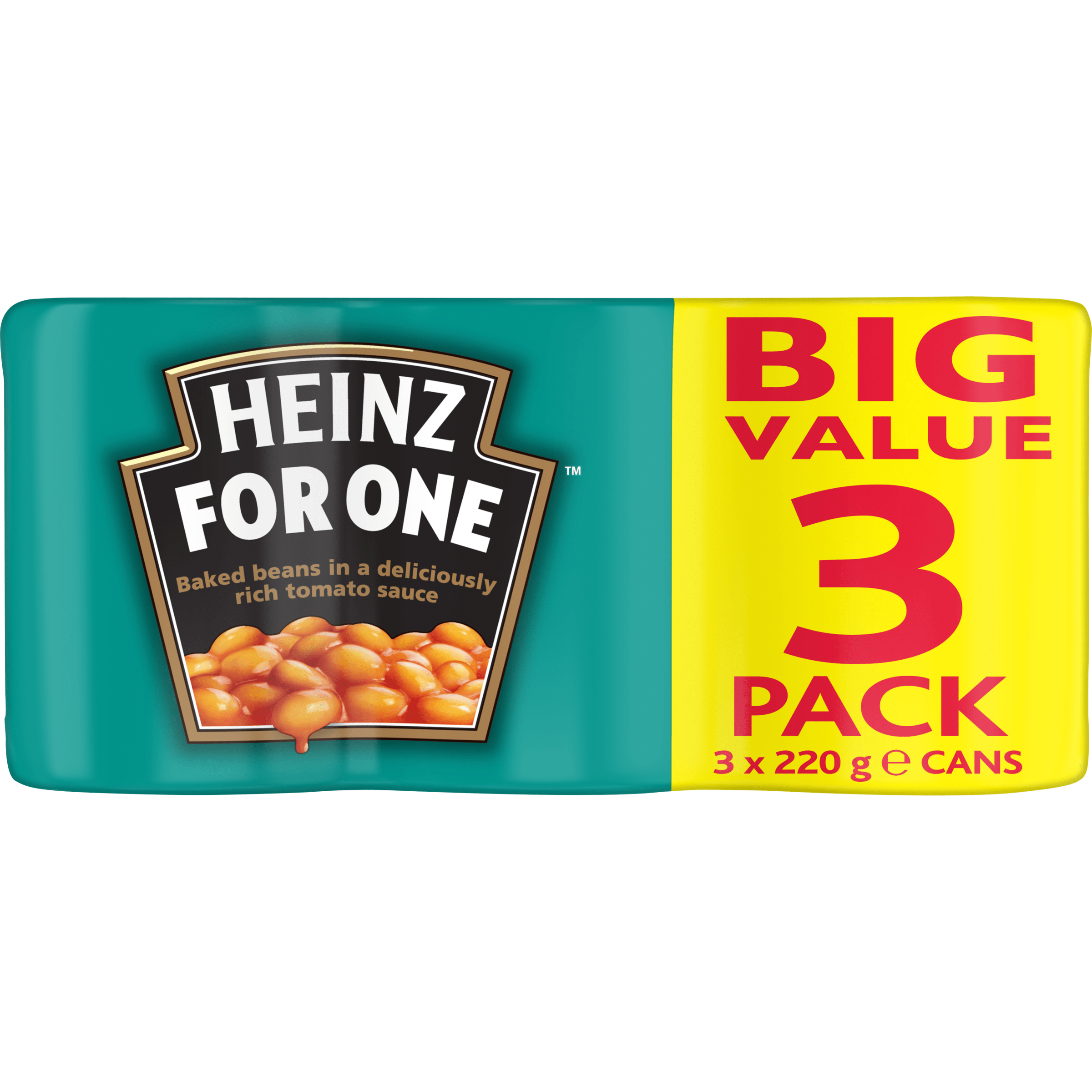 Heinz® For One Baked Beans in Tomato Sauce Value Pack 3x220g