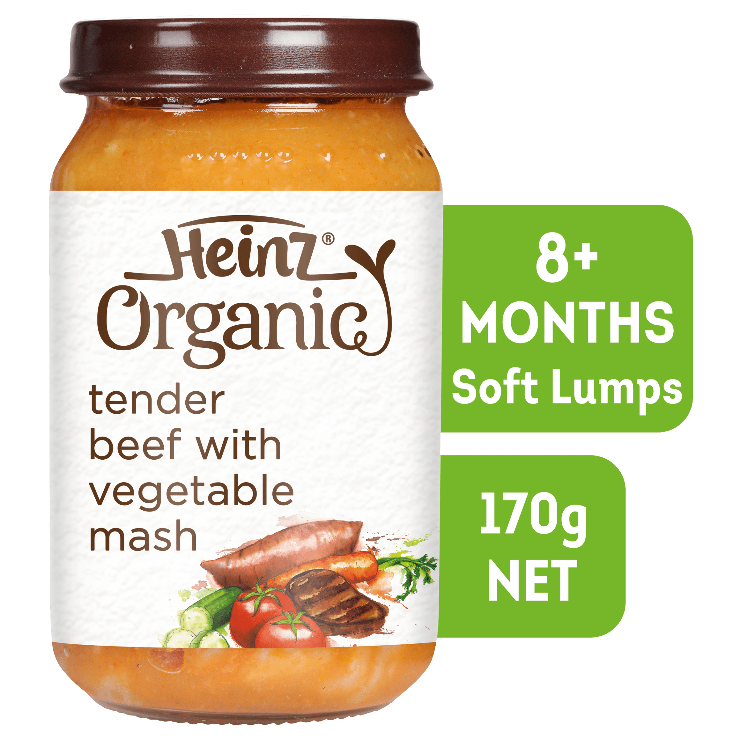 Heinz® Organic Tender Beef with Vegetable Mash 170g 8+ months