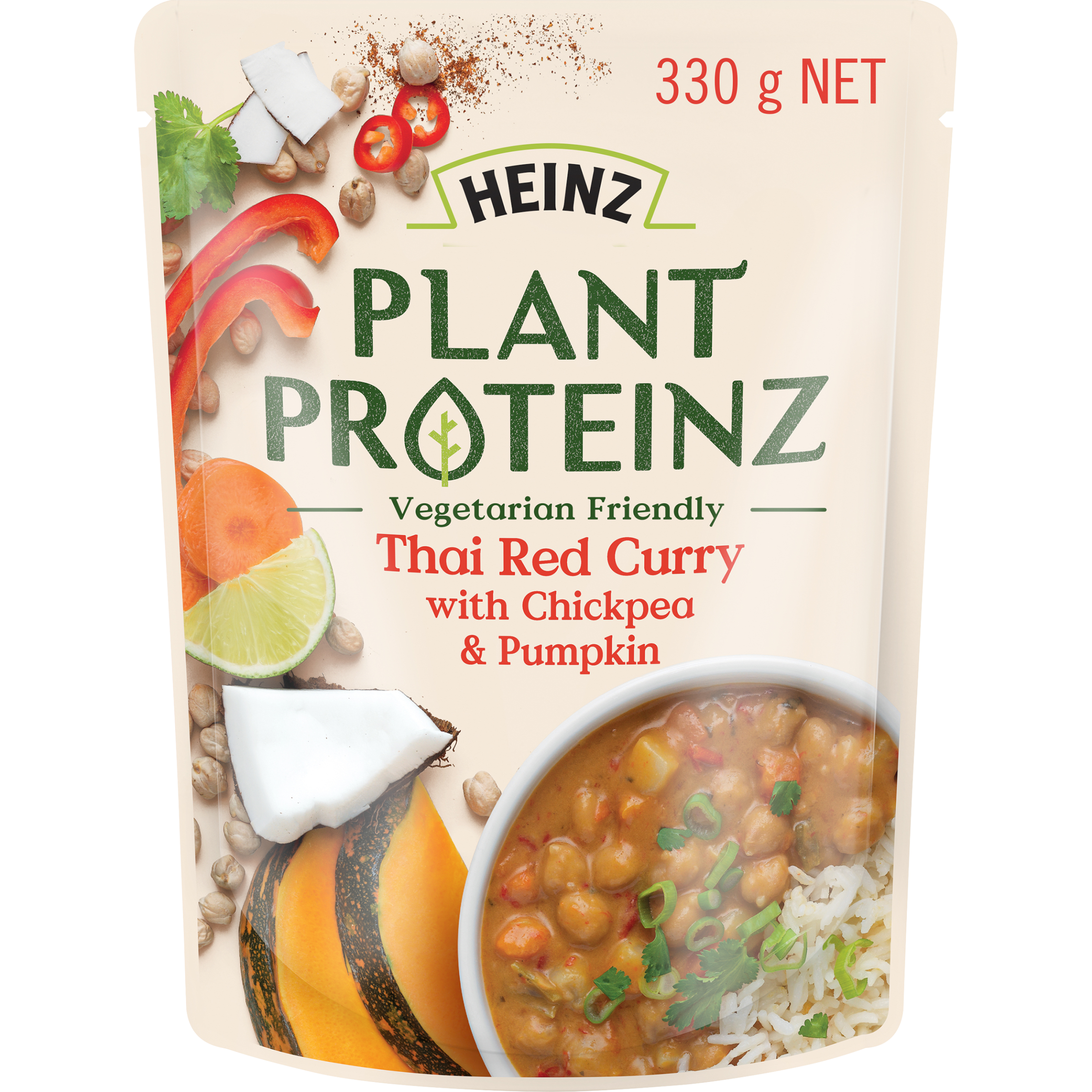 Heinz® Plant Proteinz™ Thai Red Curry with Chickpea & Pumpkin 330g