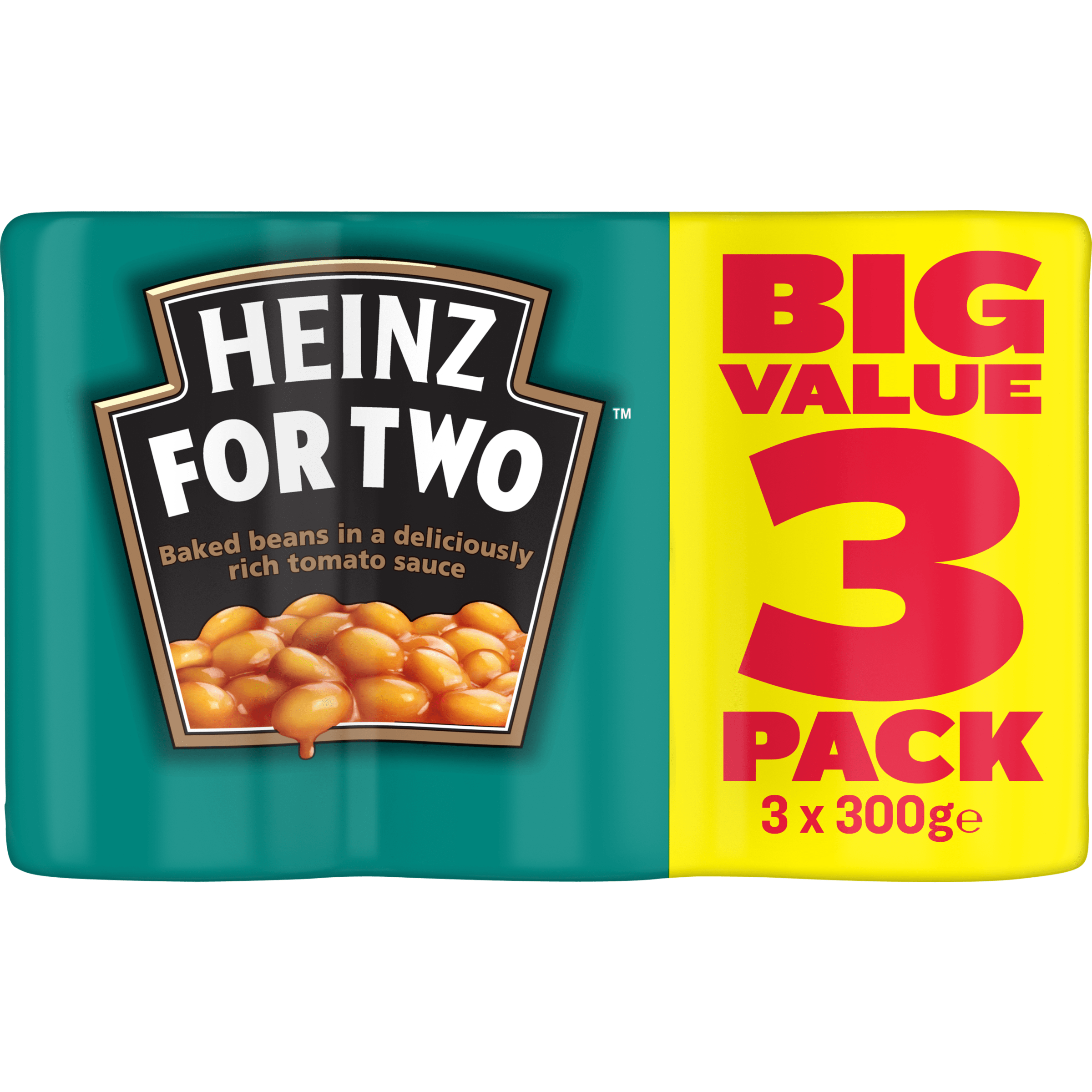 Heinz® For Two Baked Beans in Tomato Sauce Value Pack 3x300g