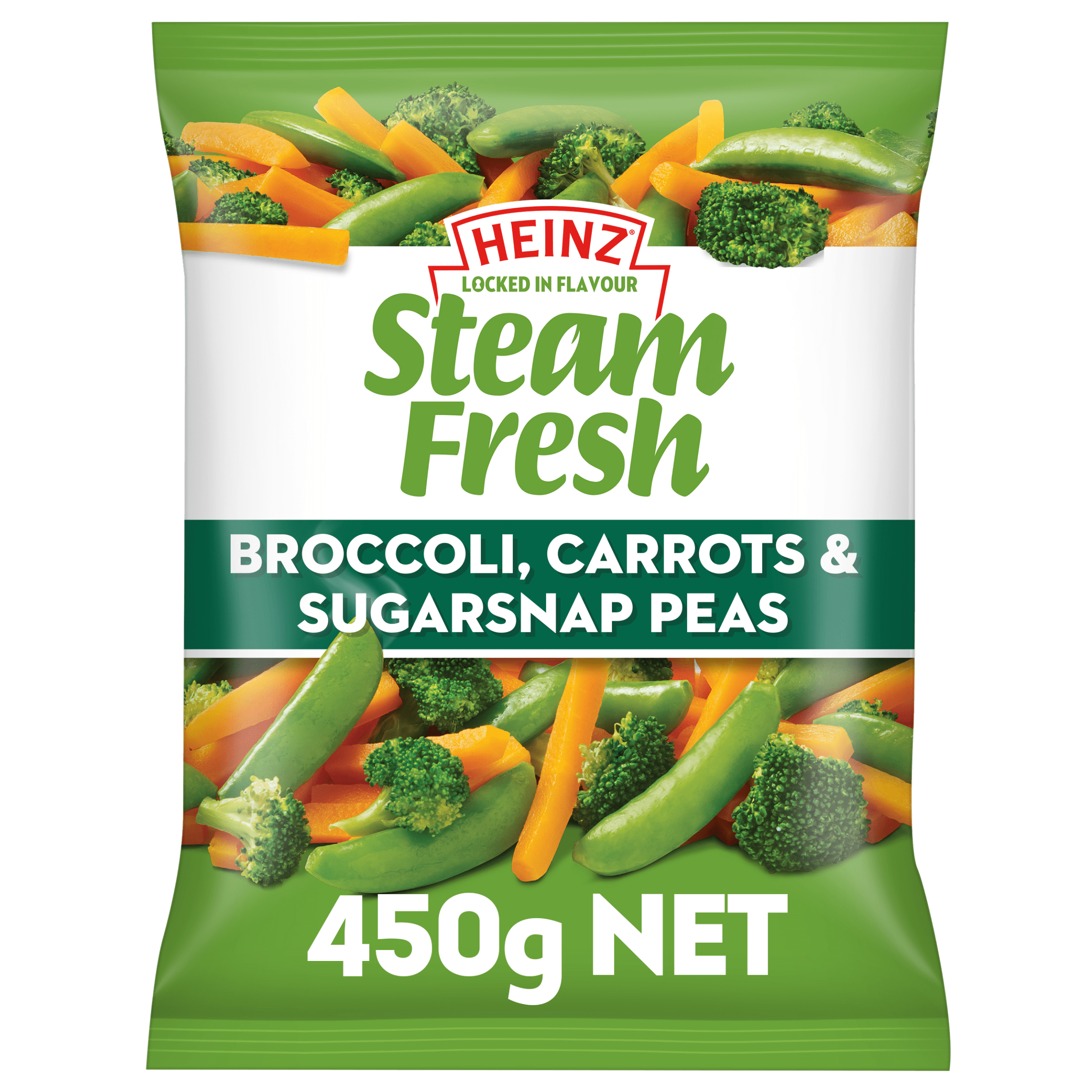 Heinz Steam Fresh® Broccoli, Carrots & Sugarsnap Peas 450g