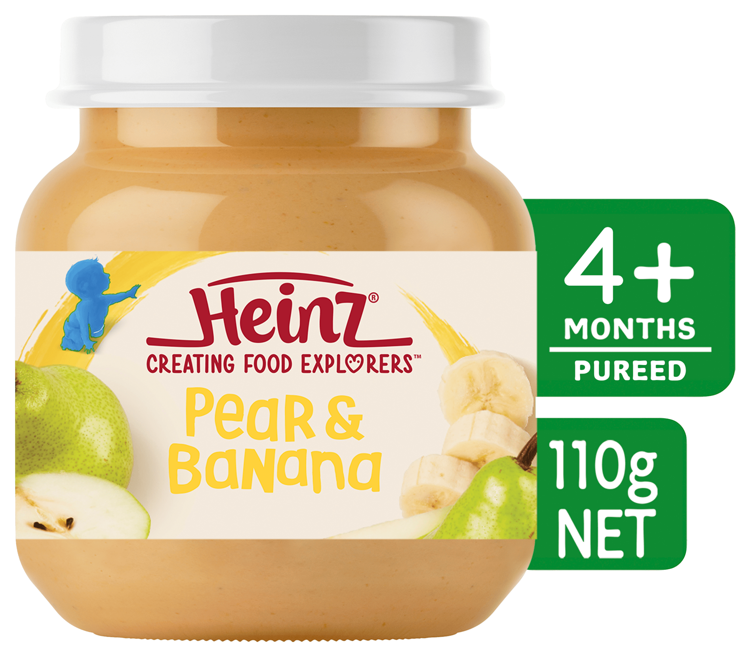 Heinz® Pear & Banana Baby Food Jar 4+ months 110g