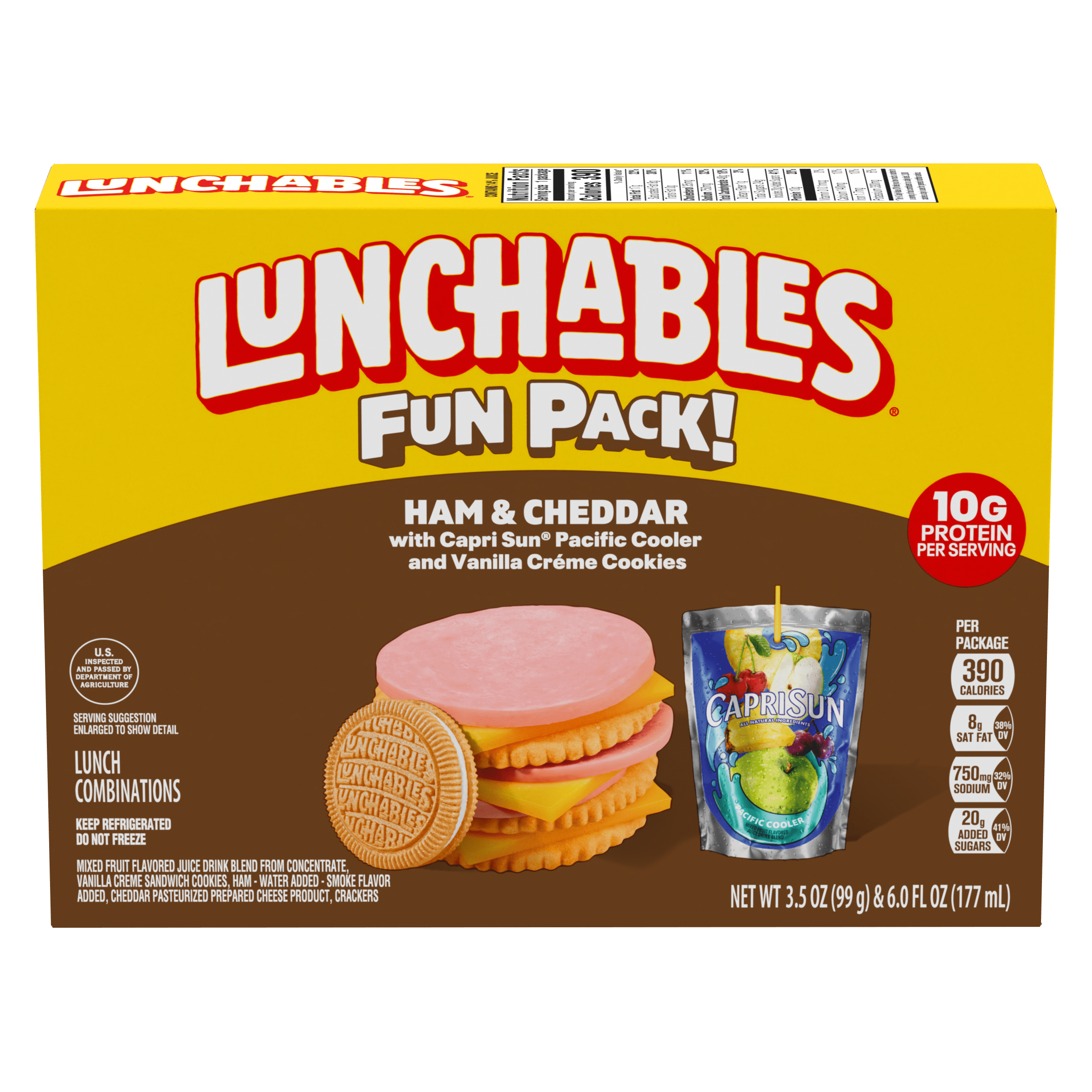 Ham & Cheddar with Capri Sun Pacific Cooler and Vanilla Creme Cookies Fun Pack