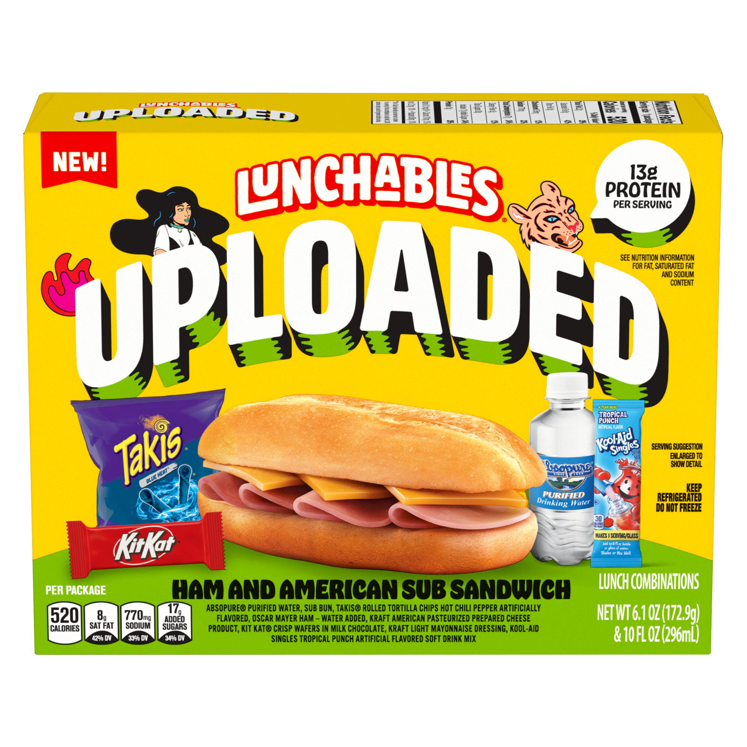 Uploaded Ham and American Sub Sandwich Snack Kit