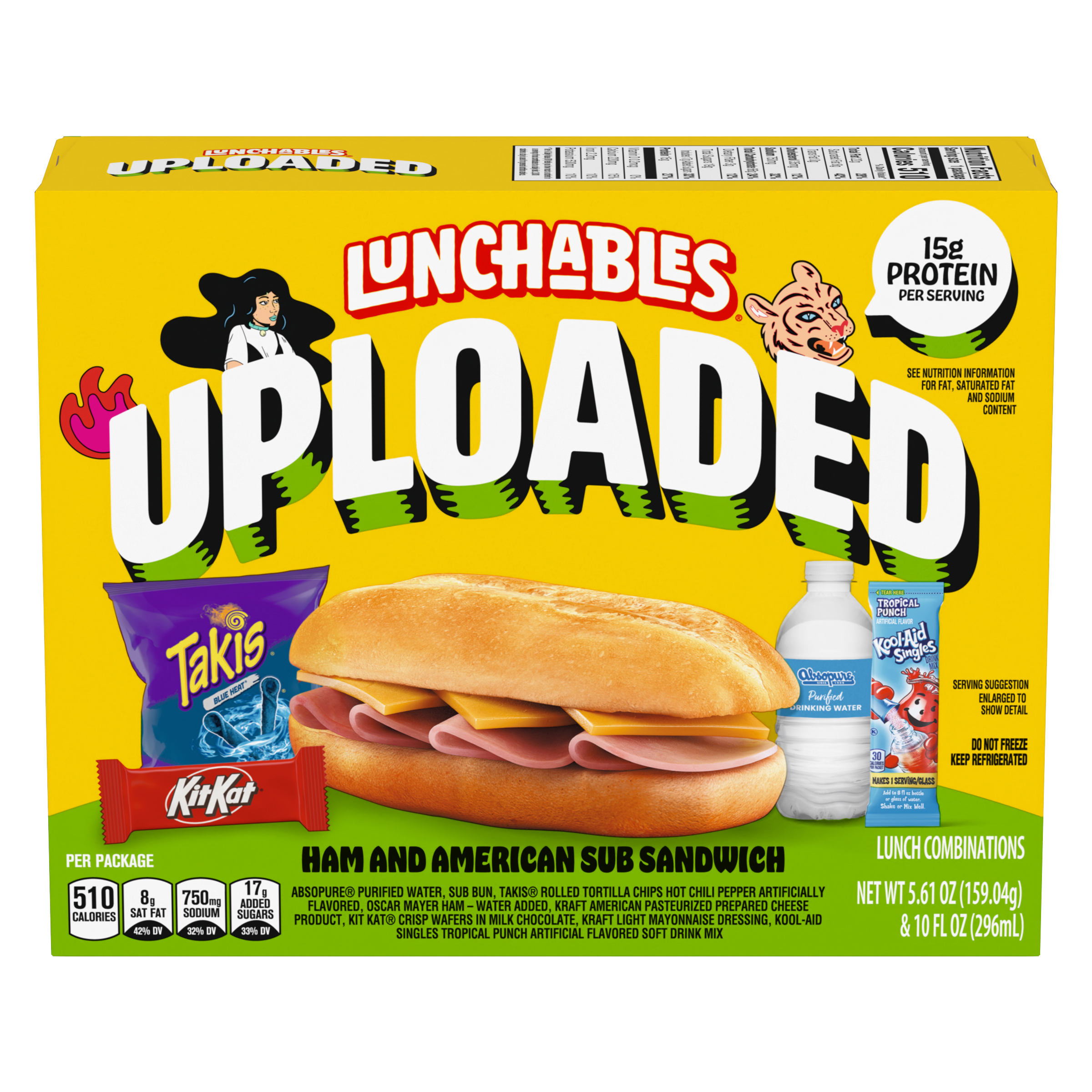 Uploaded Ham and American Sub Sandwich Snack Kit