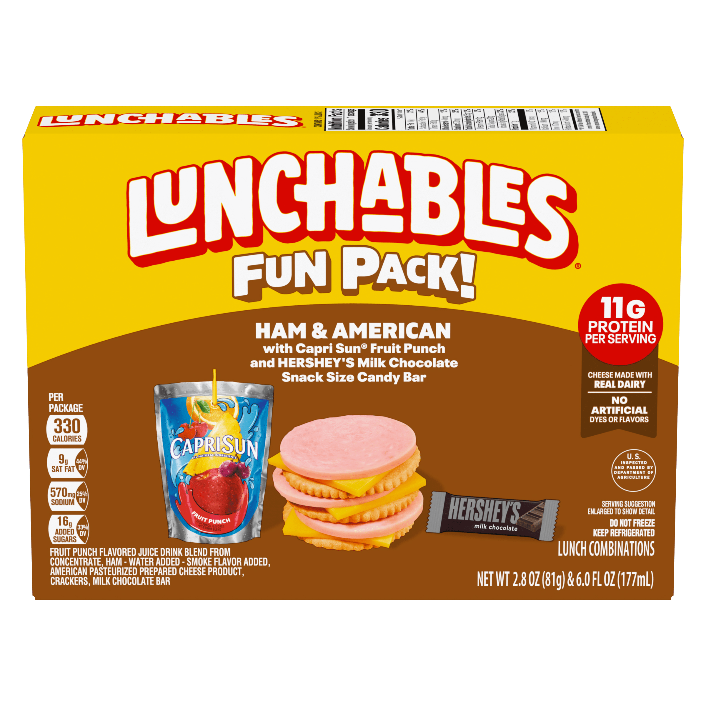 Ham & American with Capri Sun Fruit Punch & Hershey's Milk Chocolate Snack Size Bar Fun Pack