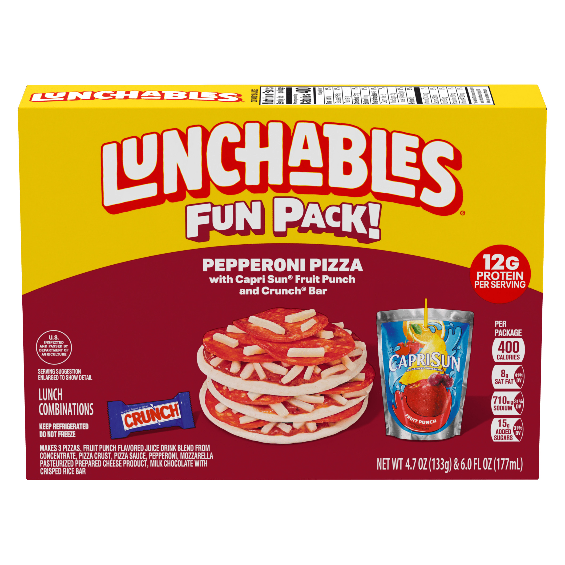 Pepperoni Pizza with Capri Sun Fruit Punch and Crunch Bar Fun Pack