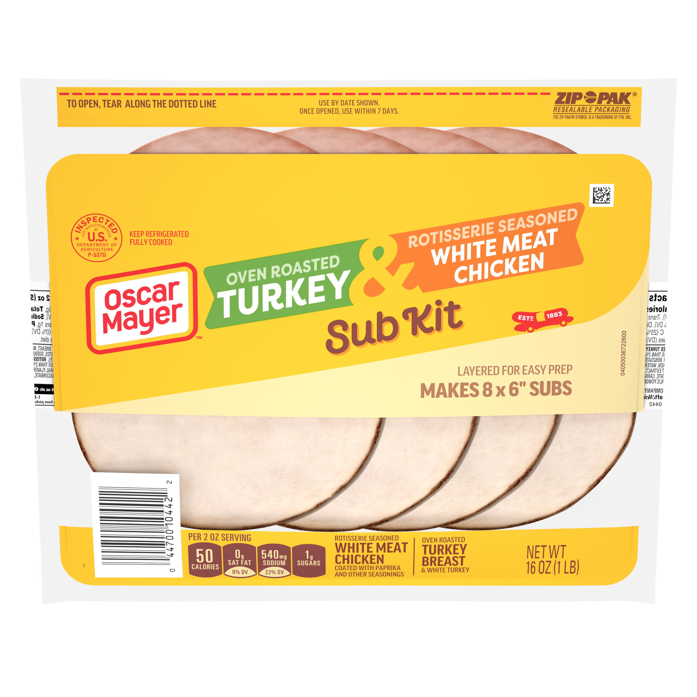 Sub Kit with Oven Roasted Turkey & Rotisserie Seasoned Chicken