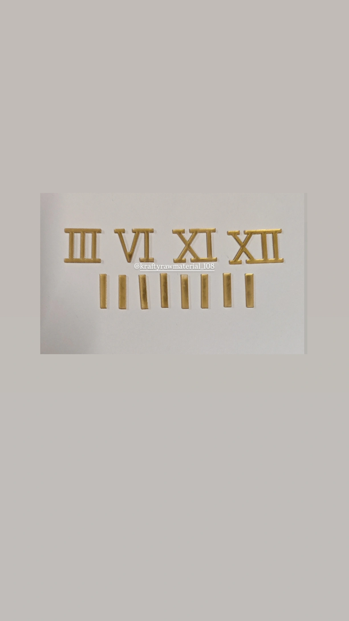Clock Acrylic Roman Numbers & Sticks(Golden)