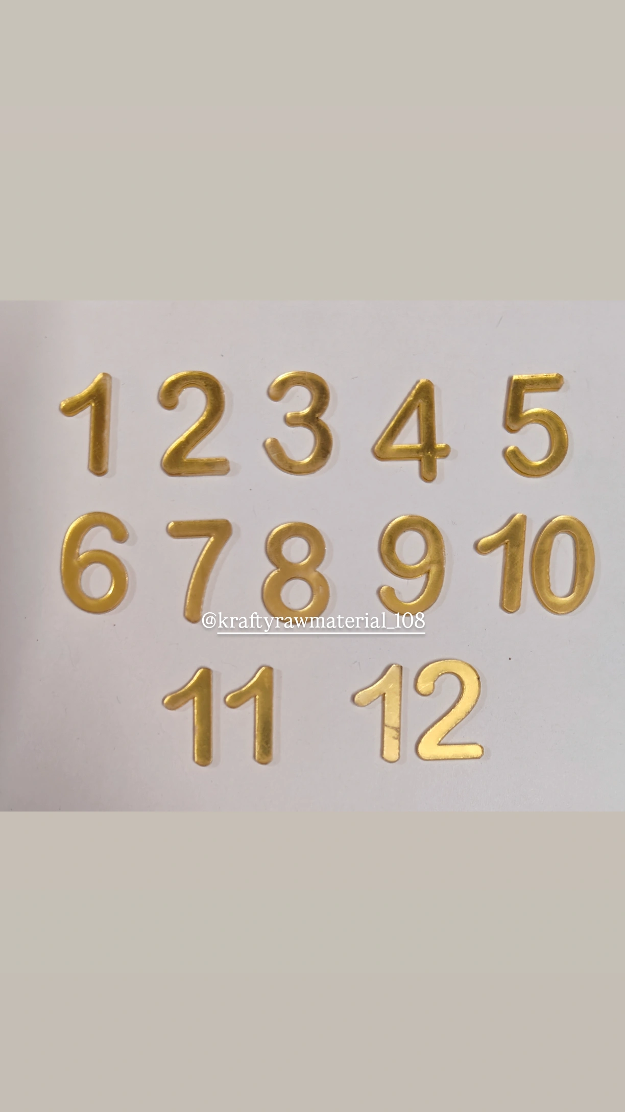 Clock Acrylic English Numbers (Golden)