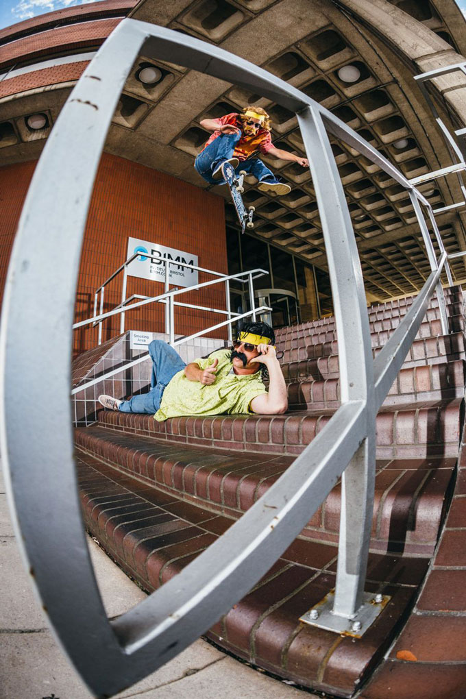 Phil Batchelor, hardflip over Conor. Photo: James Griffiths