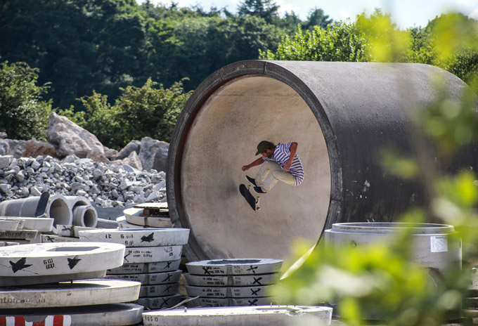 Phil Batchelor, kickflip fakie. Photo: Chris Dale