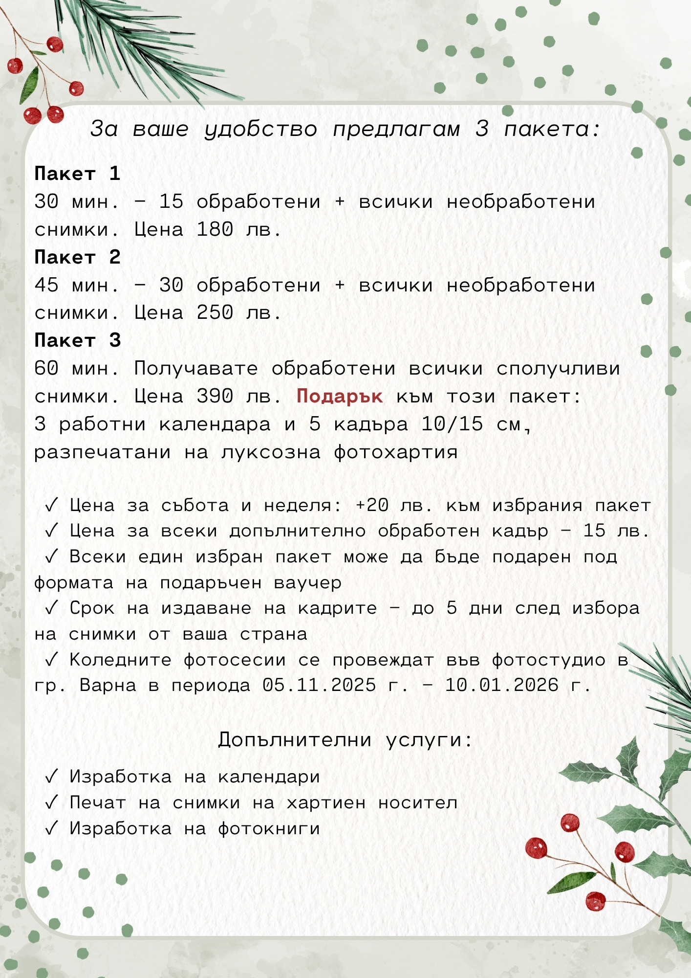 Коледна фотосесия 2025 – вертикална снимка 6