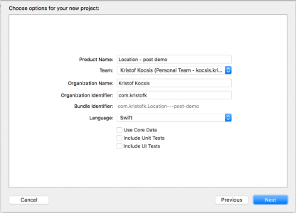 Creating new project 2
